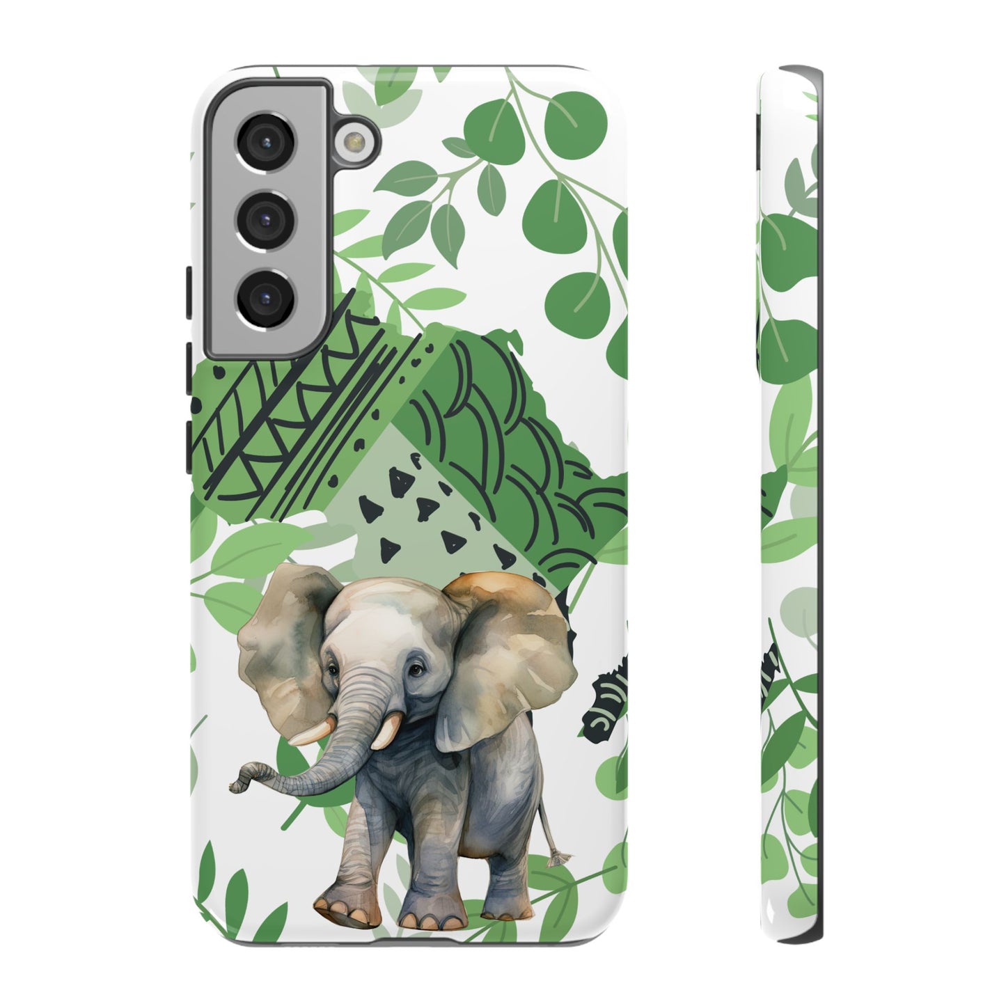 Playful Baby Elephant Mobile Cover – Tropical Boho Art
