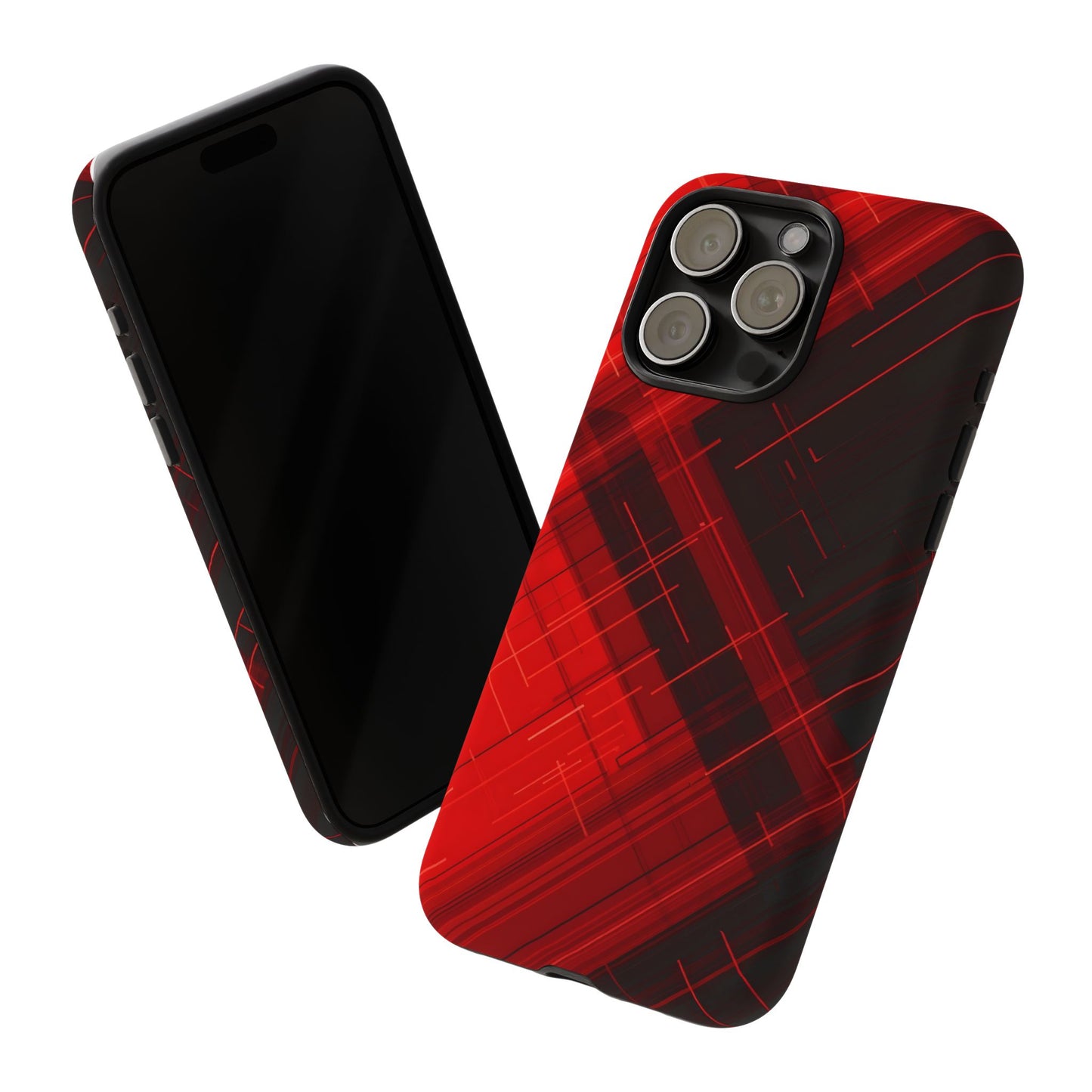 Abstract Red and Black Geometric Pattern
