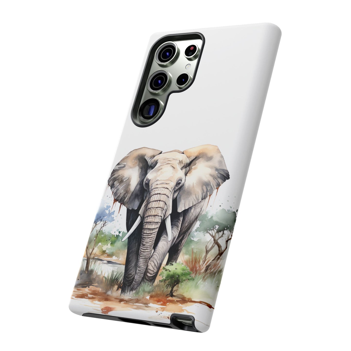 Safari Watercolor Elephant Mobile Cover – Artistic Wildlife Design