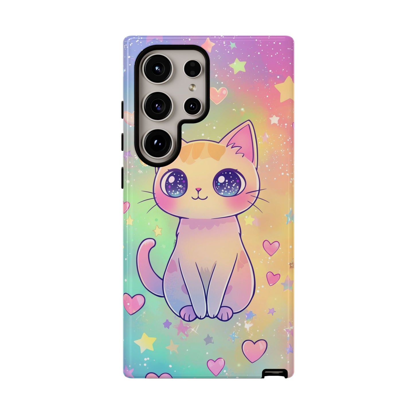 Rainbow Galaxy Cat Phone Case β Cute Anime Aesthetic for iPhone, Google Pixel & Samsung