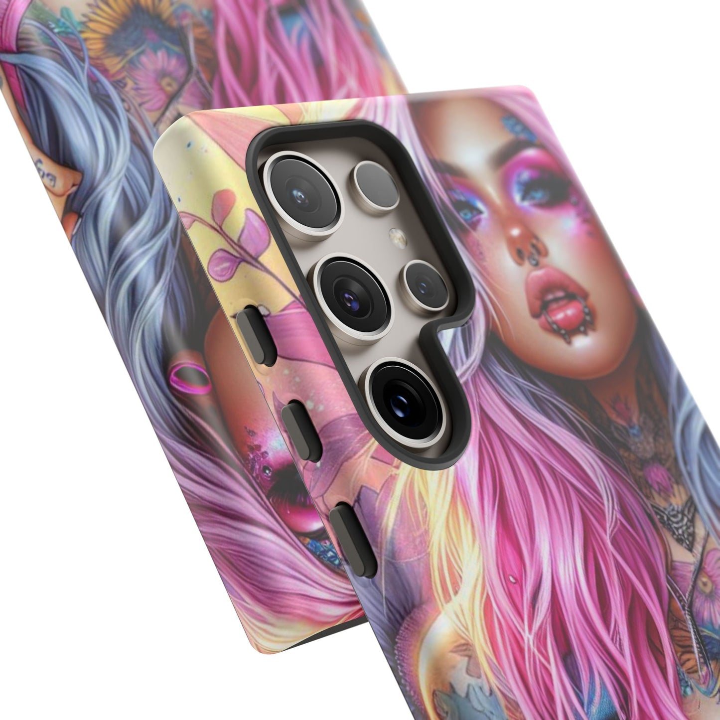 Sunset Glow – Pastel Punk & Floral Ink Mobile Cover