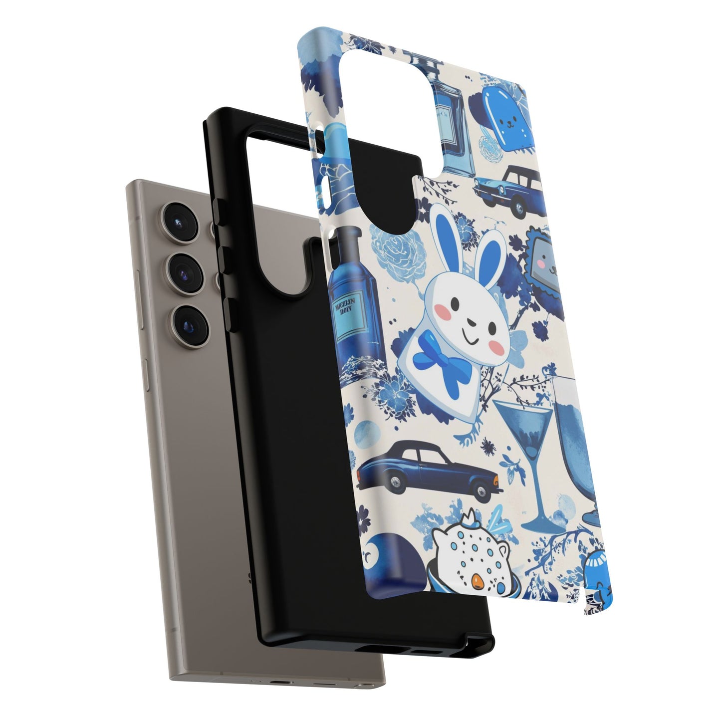 Blue Bunny & Car Themed Phone Case
