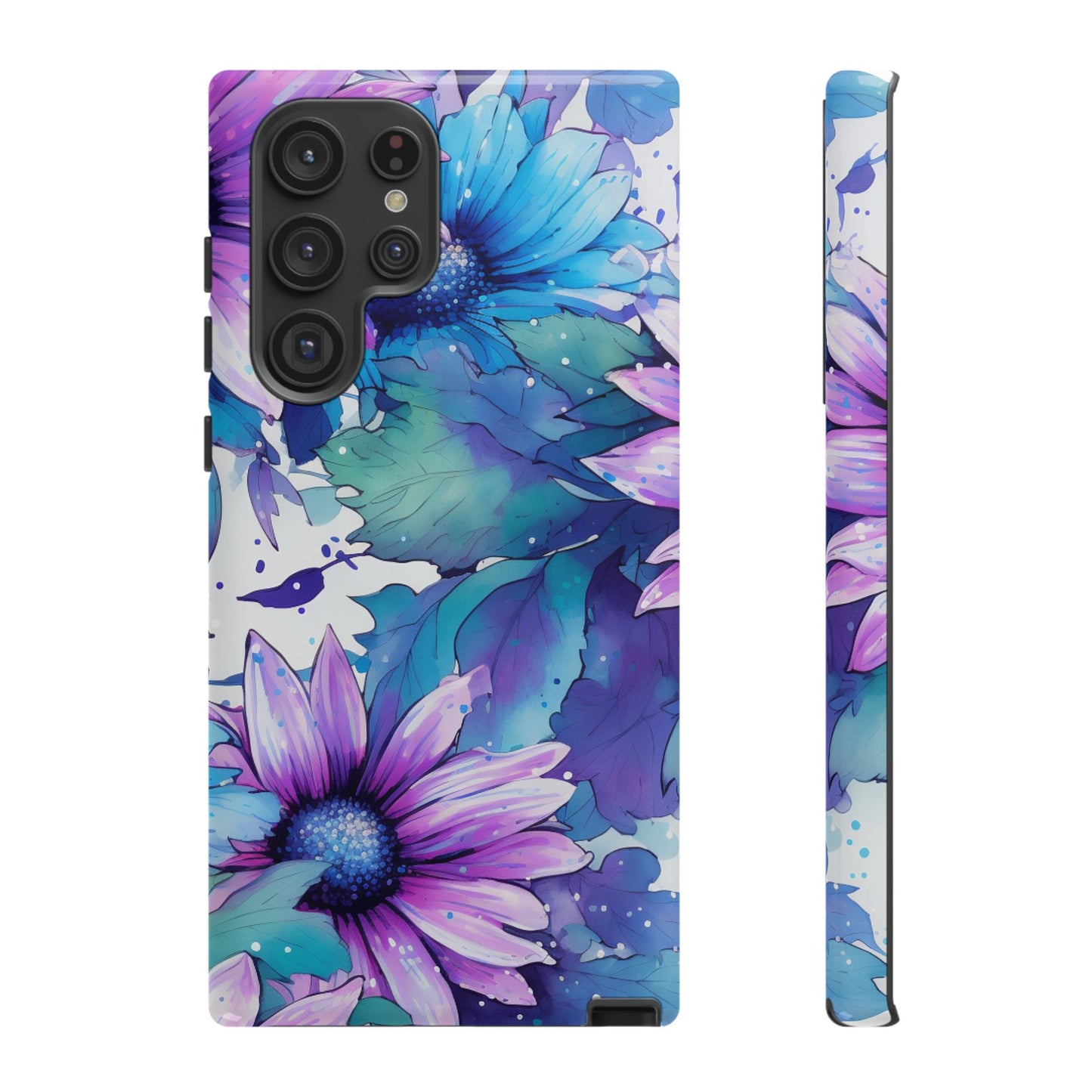 Dreamy Blue & Purple Floral Watercolor Mobile Case