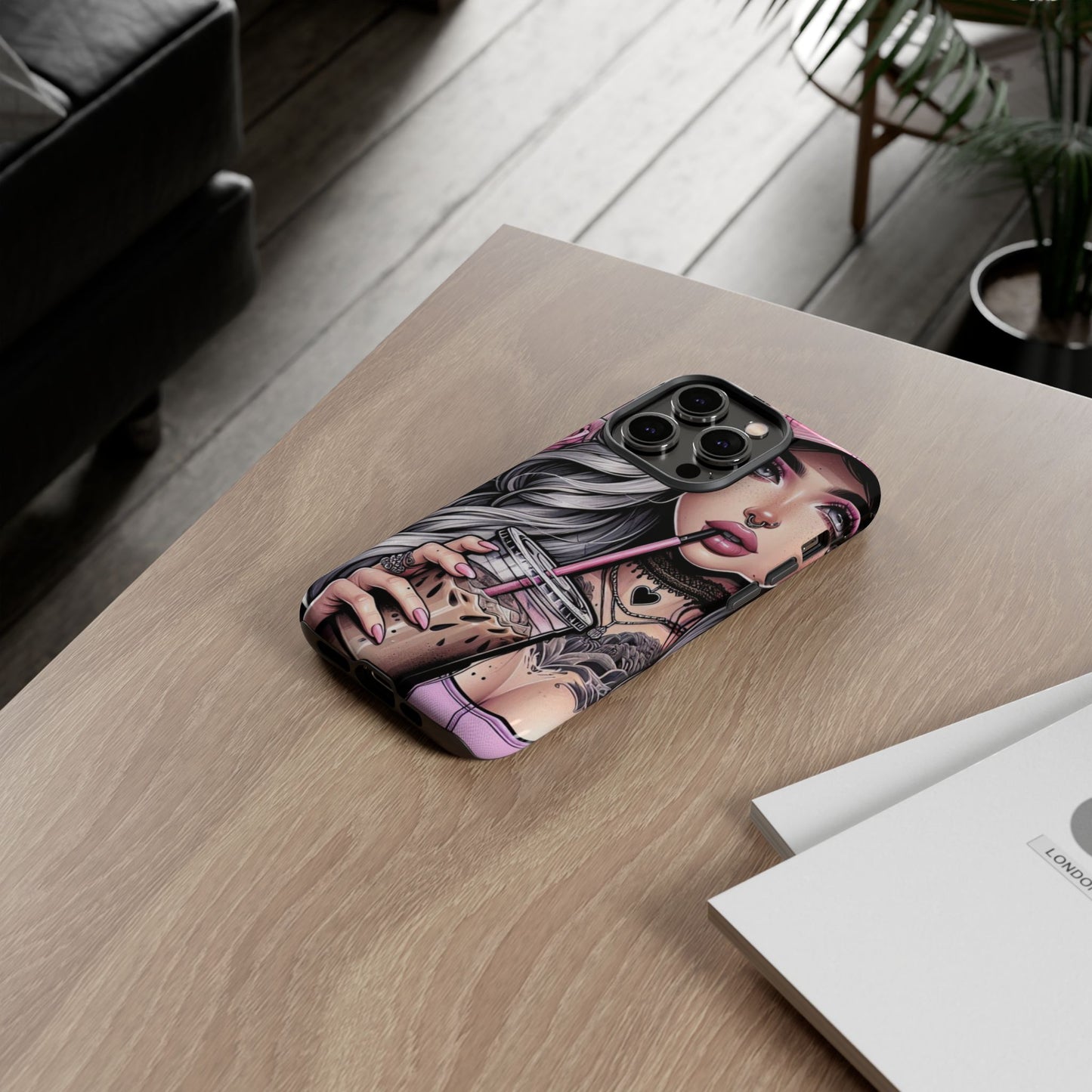 Pink Aesthetic Rebel – Iced Coffee & Inked Beauty Mobile Cover