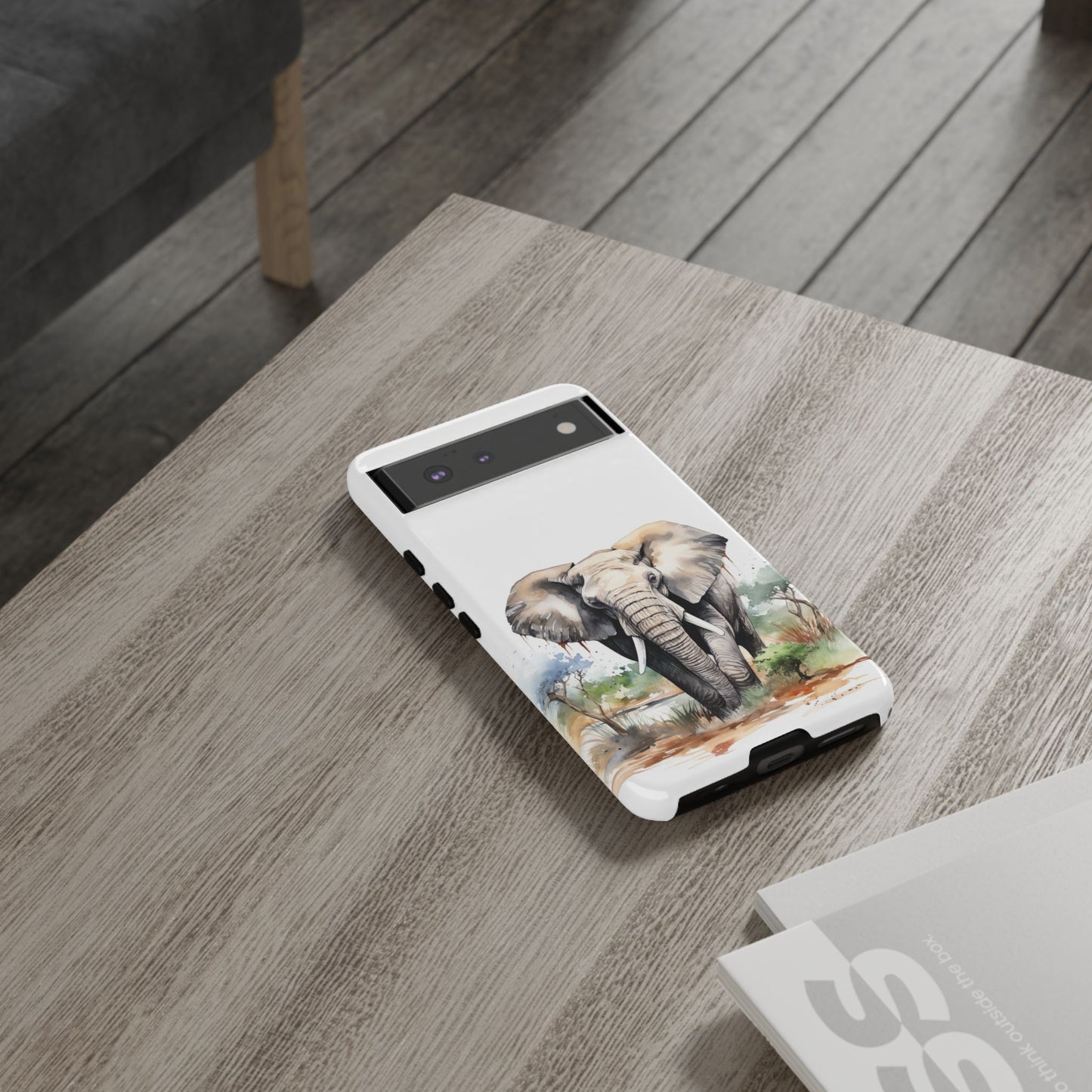 Safari Watercolor Elephant Mobile Cover – Artistic Wildlife Design