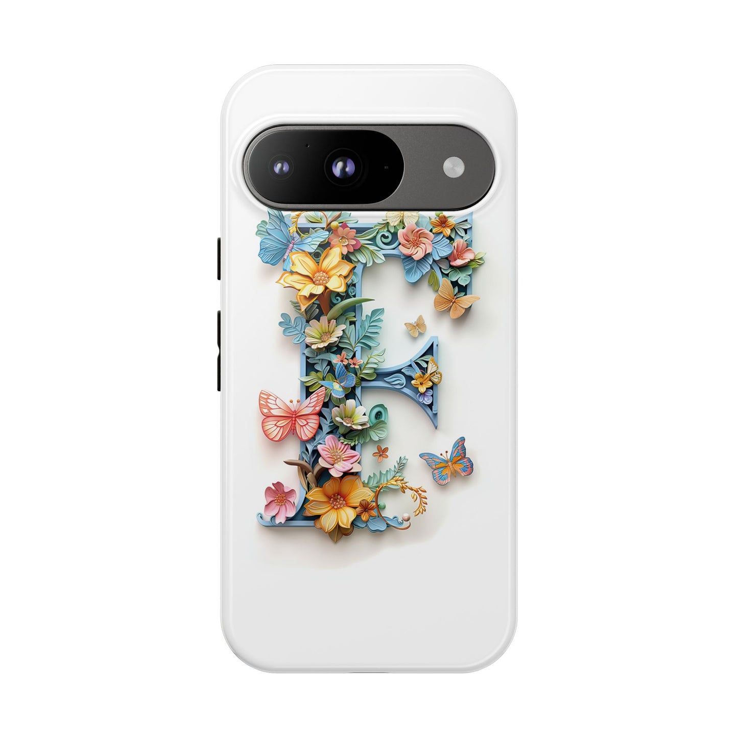 Floral Letter F Phone Case β Personalized Aesthetic Cover for iPhone, Samsung & Google Pixel