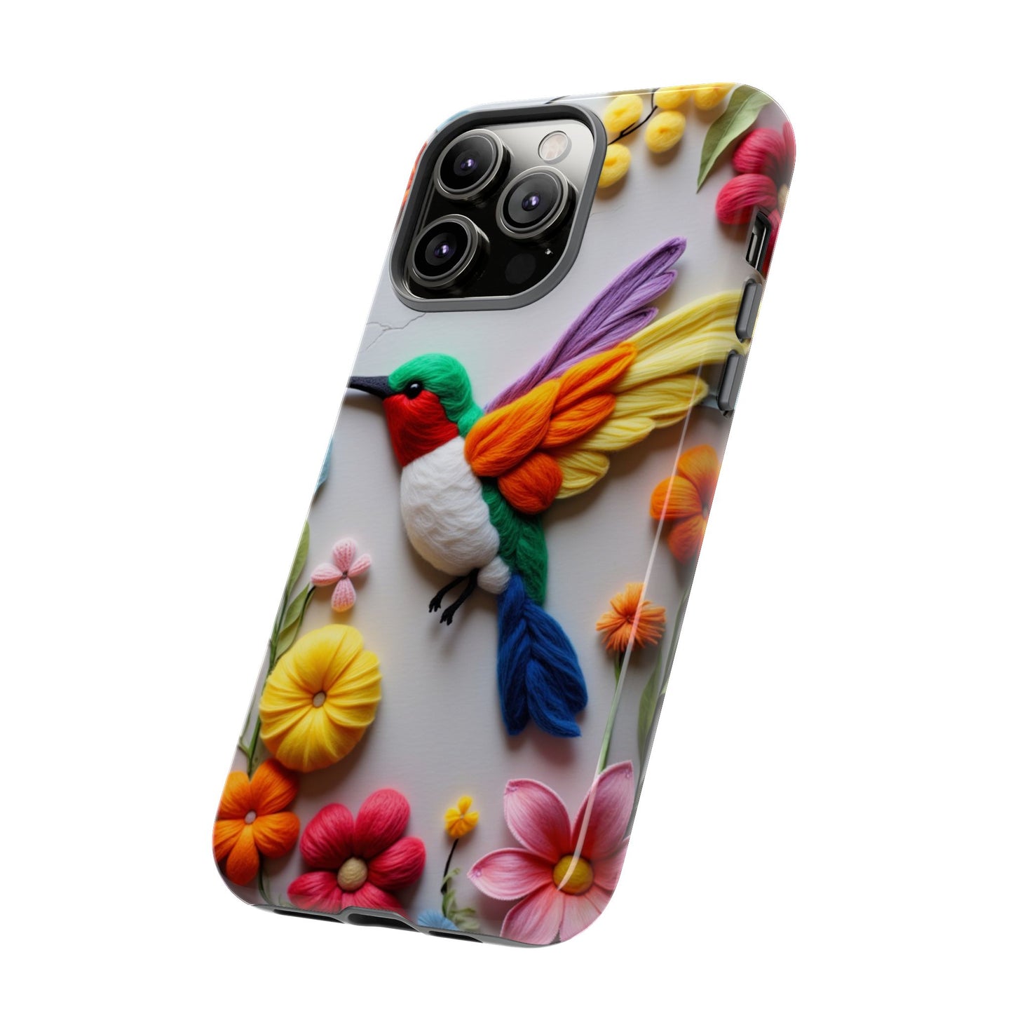 Elegant Hummingbird with Floral Mosaic Design | Nature's Artistic Vibes | iPhone 16 Pro