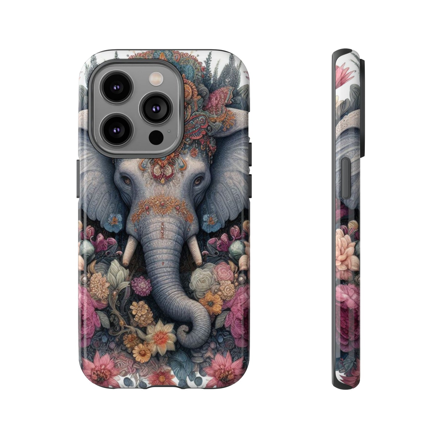 Regal Ornate Elephant Mobile Cover – Majestic Bohemian Art