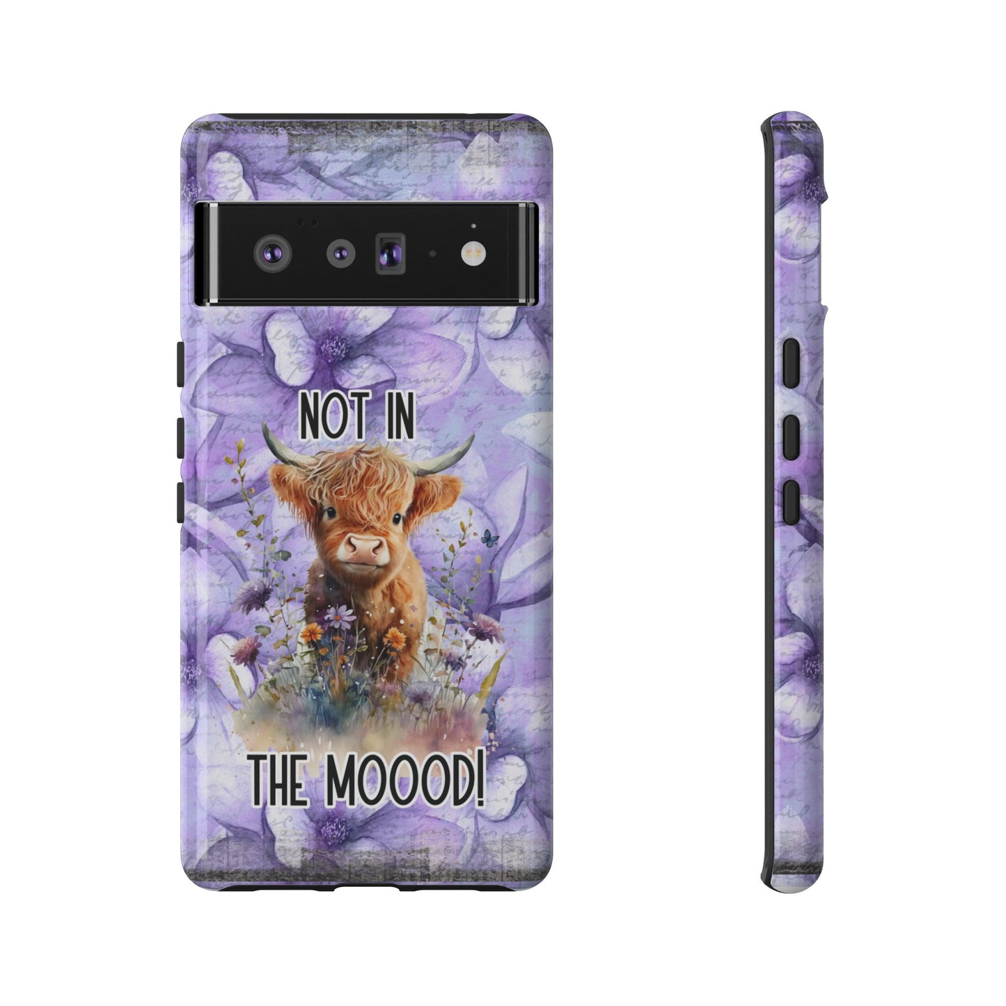 Not In The Mood Heifer Print Phone Case - iPhone, Samsung & Google Pixel Cover - Artistic Cow Phone Case, Animal Lover Gift