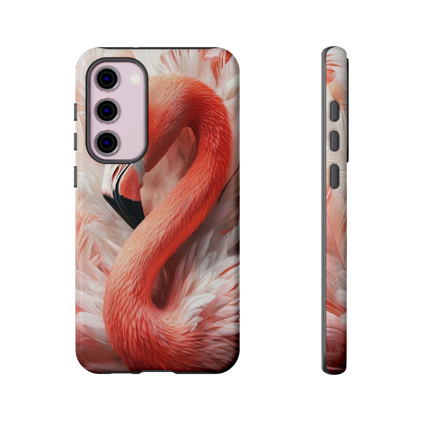 Elegant Flamingo Feather Phone Case for iPhone, Samsung & Google Pixel