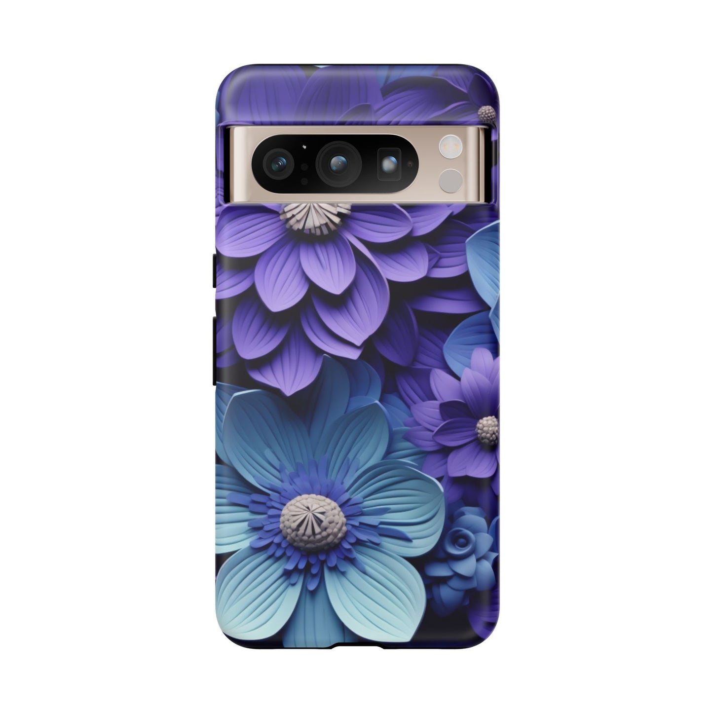 Royal Blue Floral Phone Case – Elegant & Luxurious Design