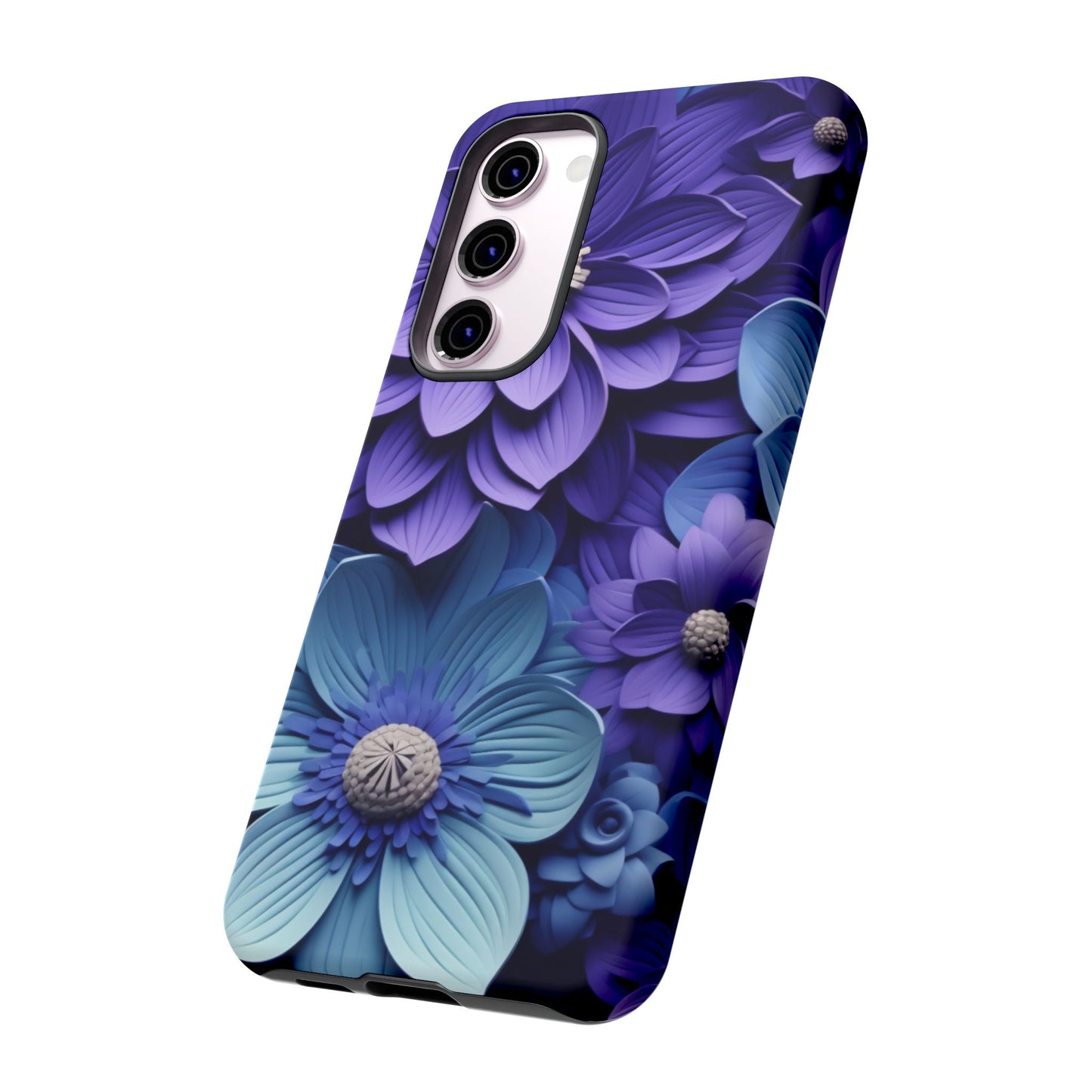 Royal Blue Floral Phone Case – Elegant & Luxurious Design