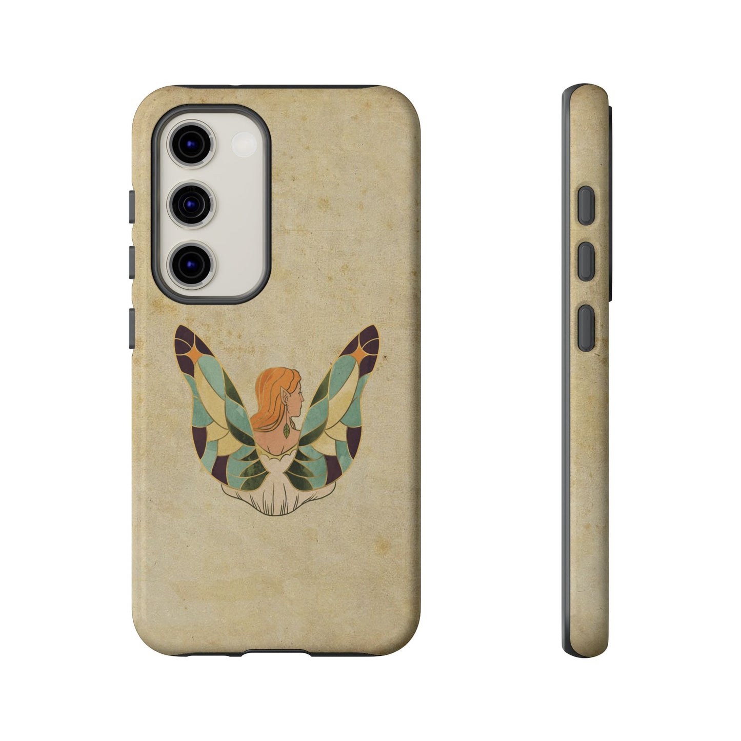 Minimal Vintage Butterfly Woman Phone Case – Aesthetic Retro Art for iPhone, Samsung & Google Pixel