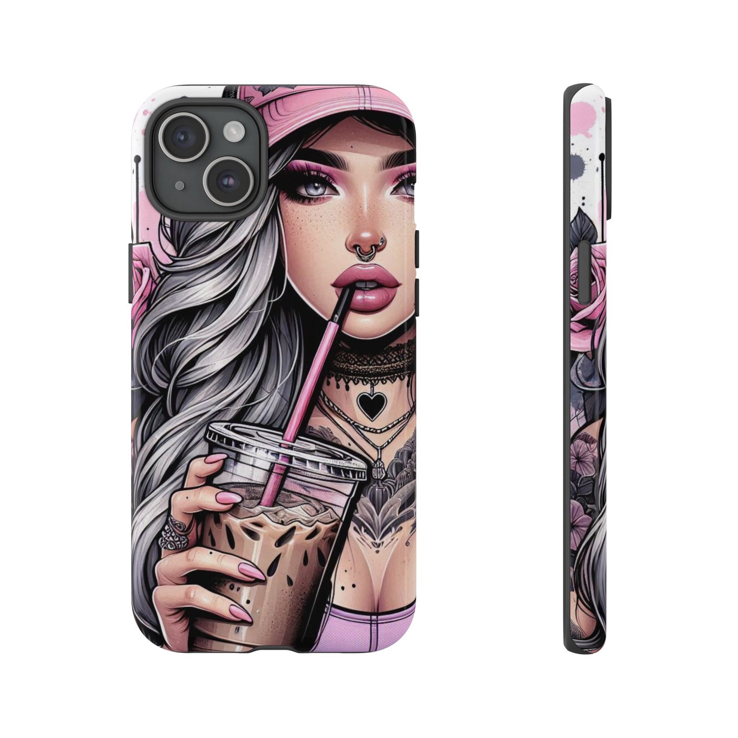 Pink Aesthetic Rebel – Iced Coffee & Inked Beauty Mobile Cover