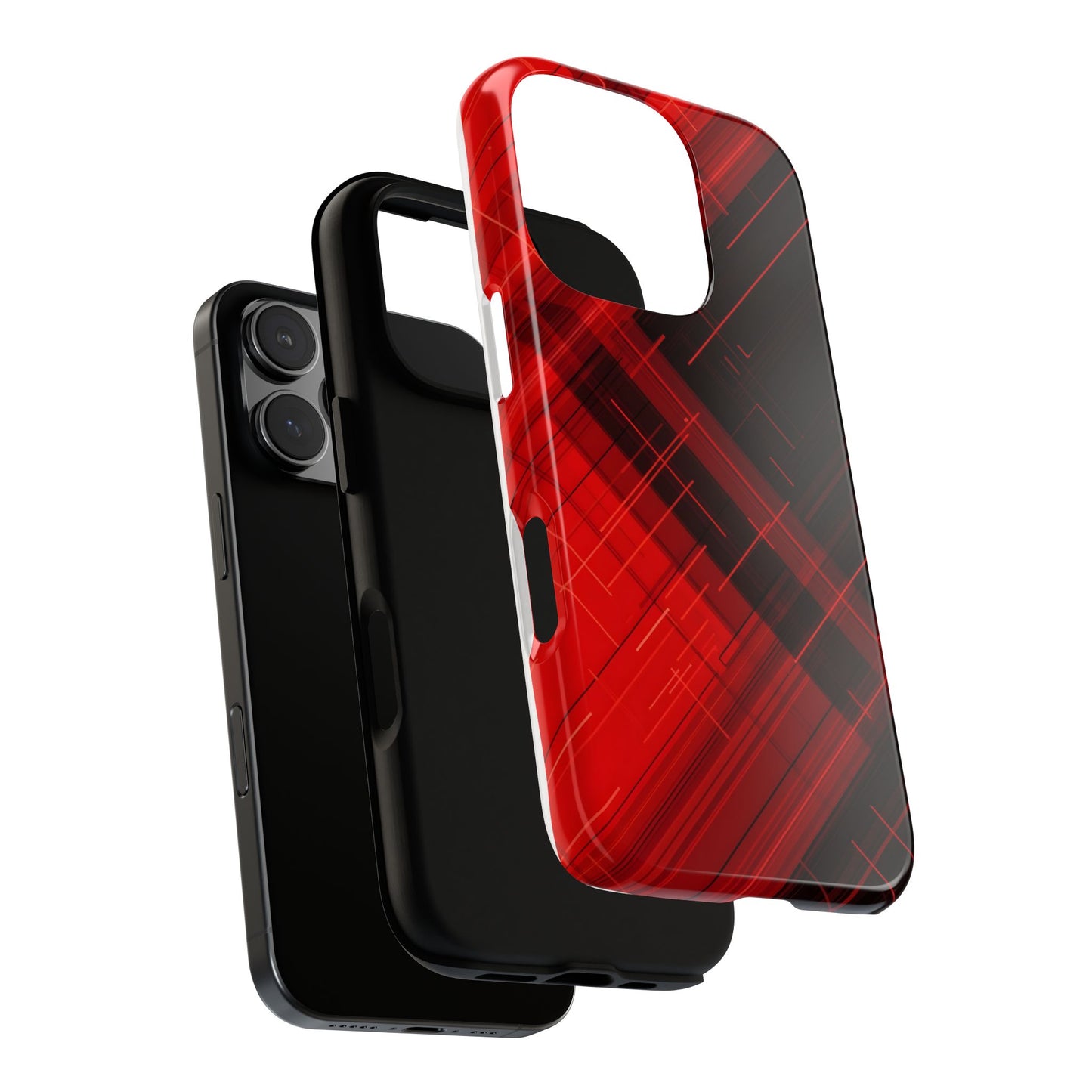 Abstract Red and Black Geometric Pattern