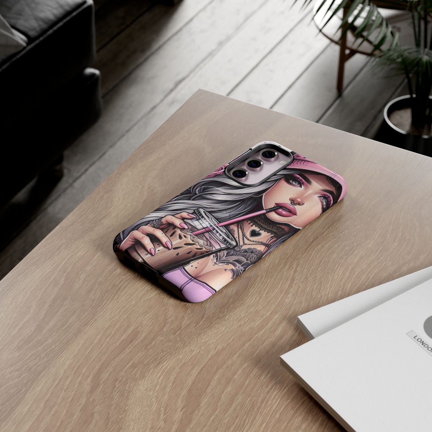 Pink Aesthetic Rebel – Iced Coffee & Inked Beauty Mobile Cover
