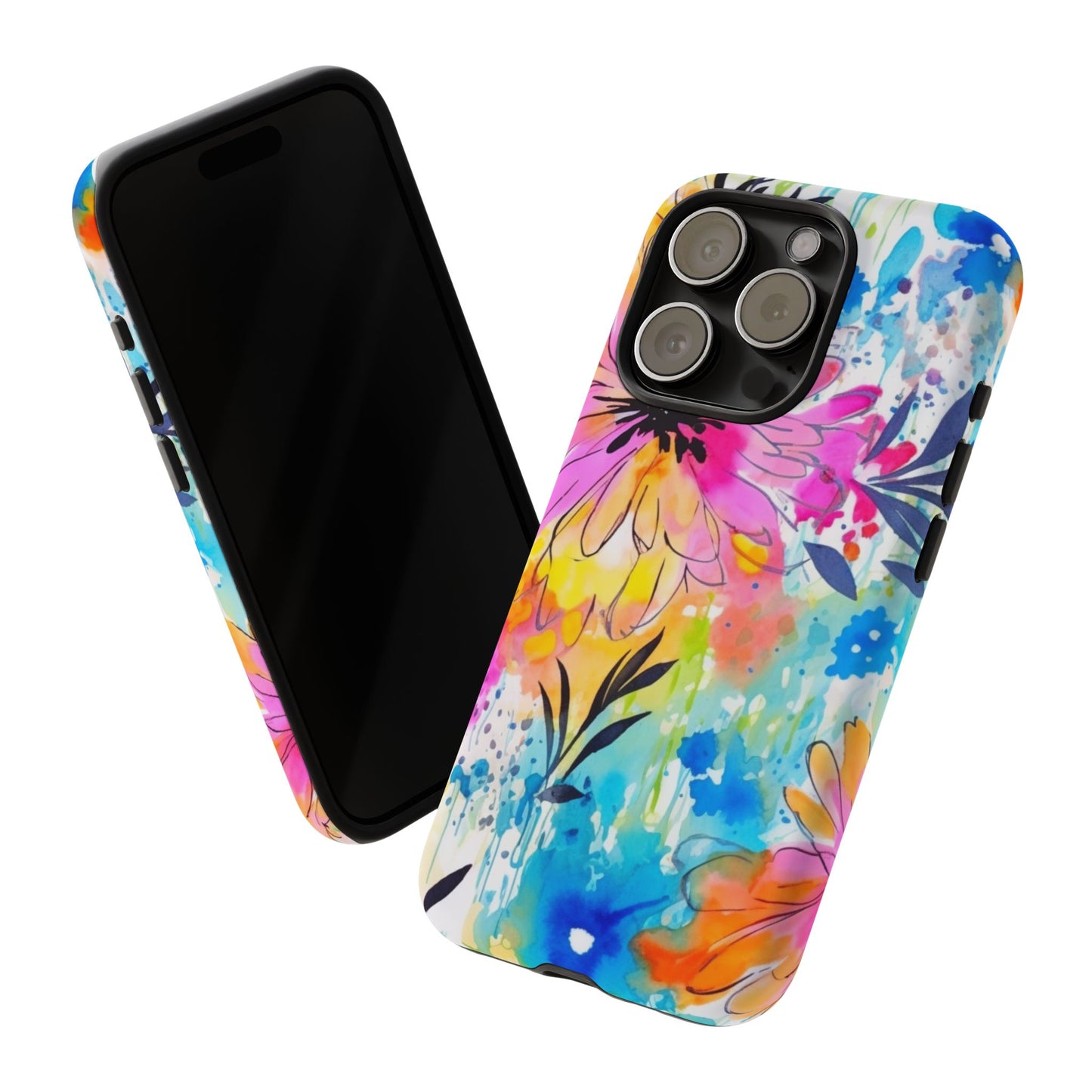 Abstract Watercolor Bloom Phone Case – Expressive & Vibrant