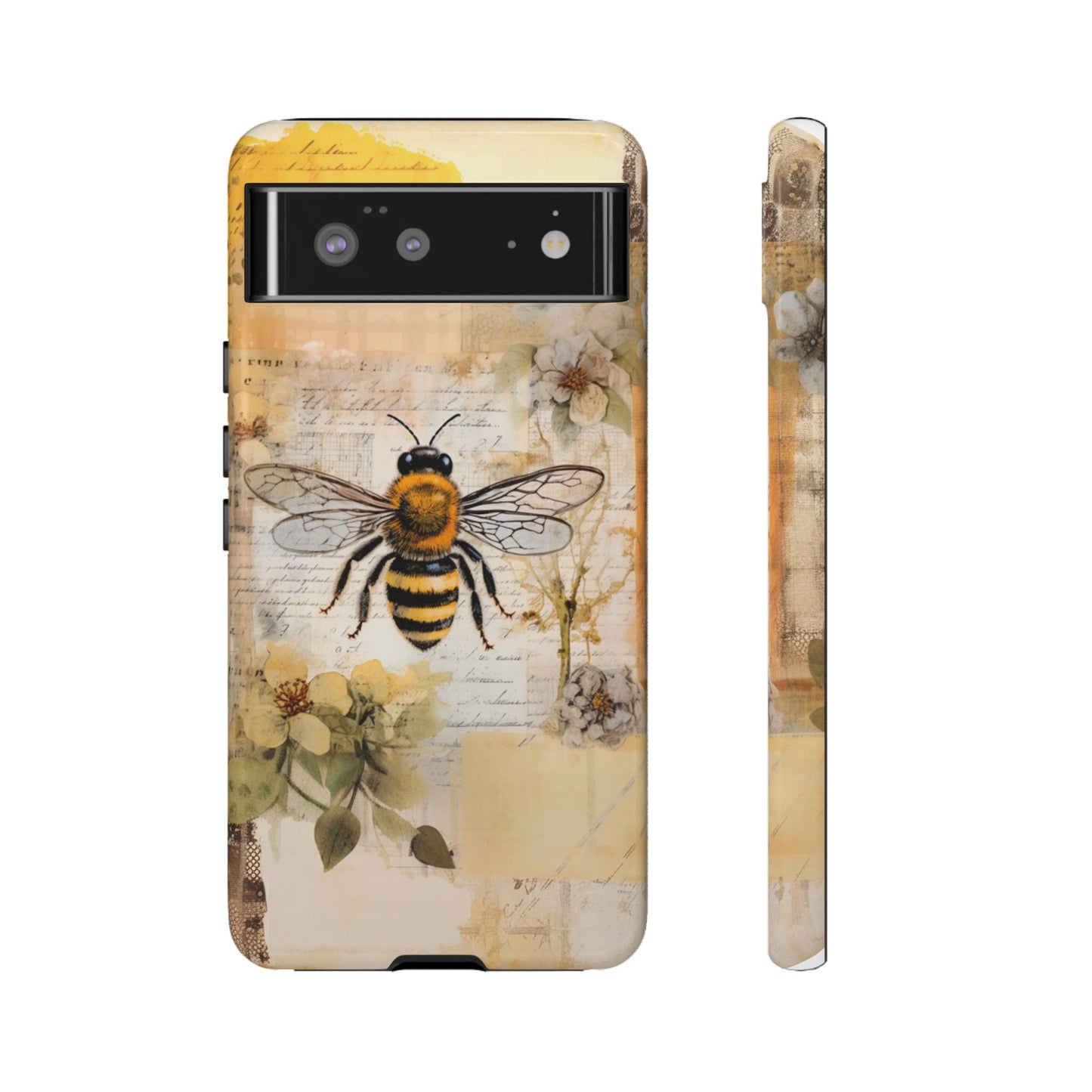 Honey Bee Print Phone Case - iPhone, Samsung & Google Pixel Cover - Artistic Phone Case, Insect Lover Gift