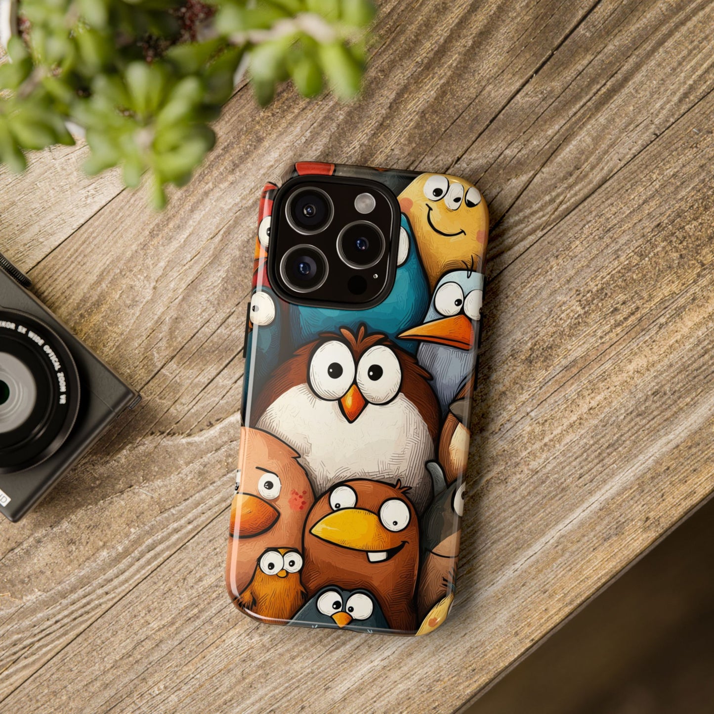 Quirky Bird Squad Anime Phone Case for iPhone, Samsung, Google Pixel