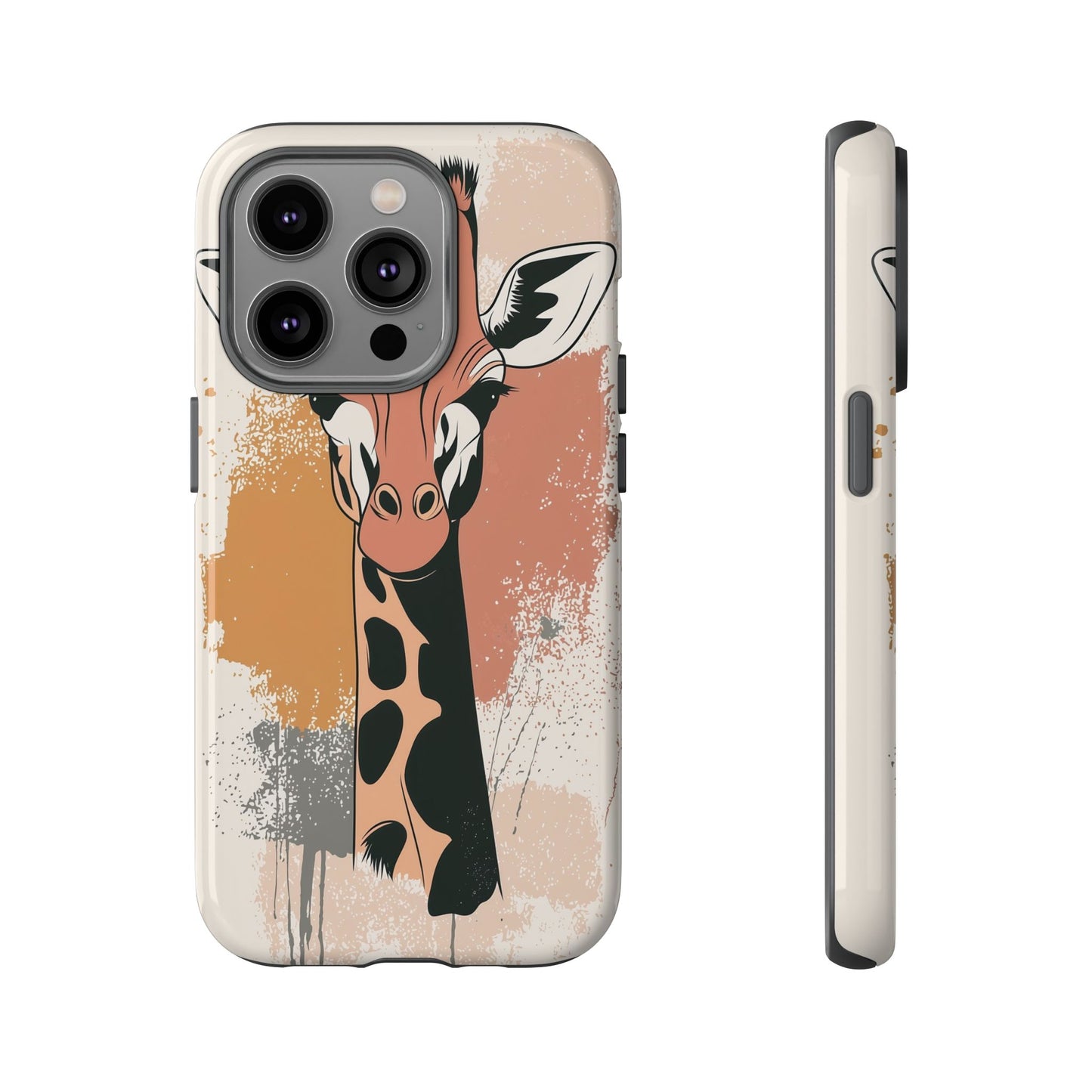 Tall & Graceful: Giraffe Splatter Art Phone Case for iPhone, Samsung & Pixel