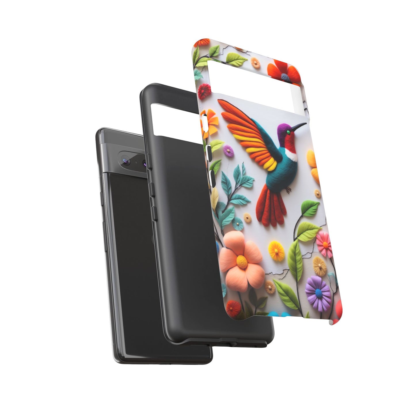 Embroidered Hummingbird with Floral Design | Nature's Elegant Stitch | iPhone 16 Pro