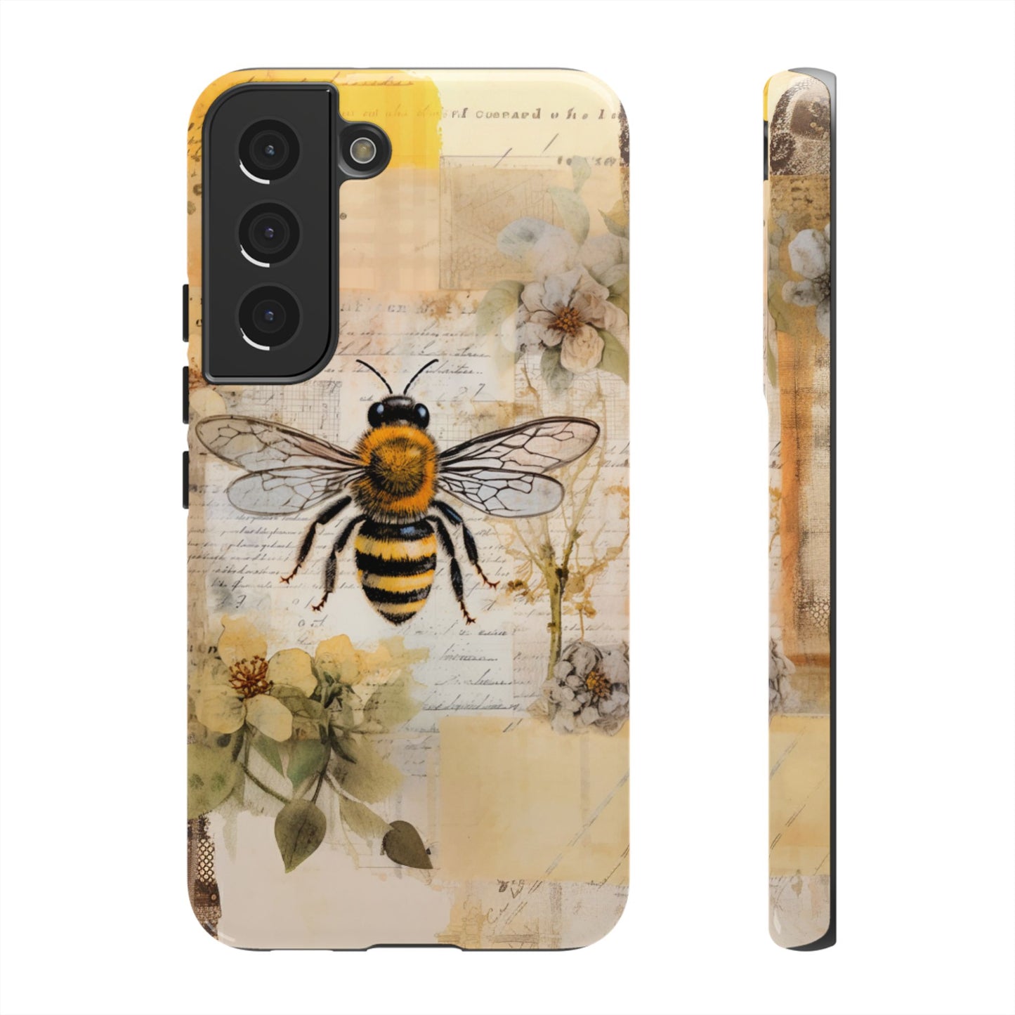 Honey Bee Print Phone Case - iPhone, Samsung & Google Pixel Cover - Artistic Phone Case, Insect Lover Gift