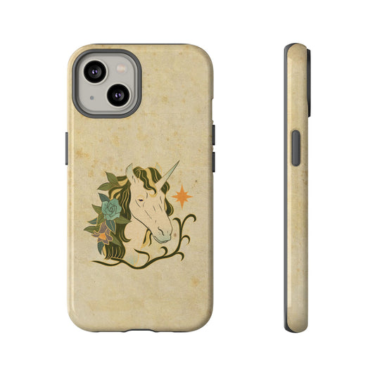Minimal Vintage Unicorn Phone Case – Cute Beige Aesthetic for iPhone, Samsung & Google Pixel