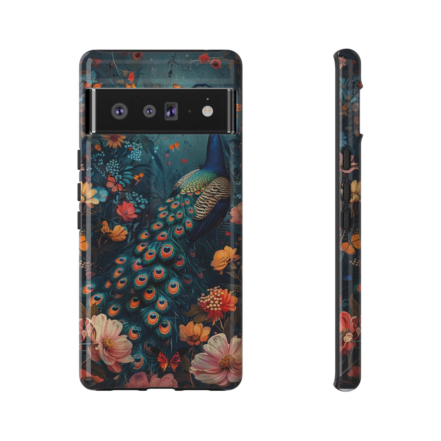 Floral Peacock Birds Phone Case – Cute & Protective Cover for iPhone, Samsung & Google Pixel