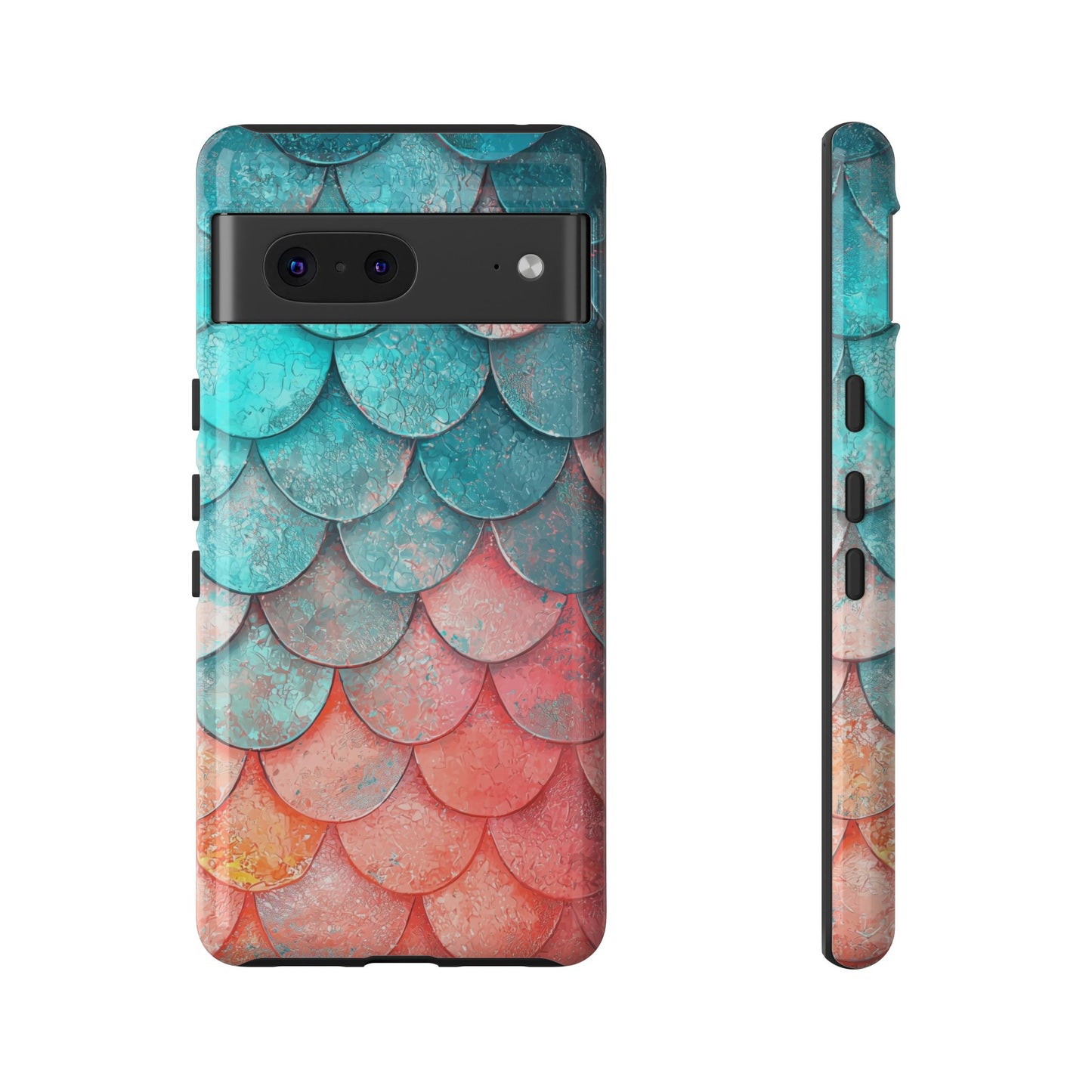 Serene Waves – Colorful Fish Scale Phone Case for iPhone, Pixel & Samsung