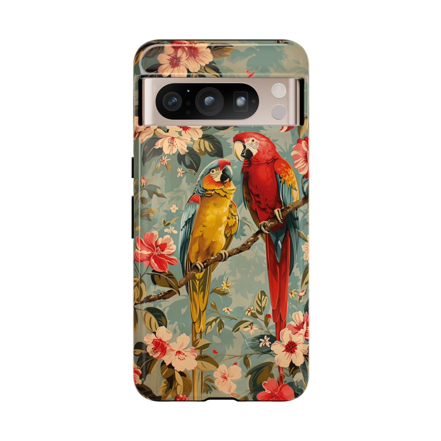 Floral Parrot Phone Case β Tropical Bird Design for iPhone, Samsung & Google Pixel