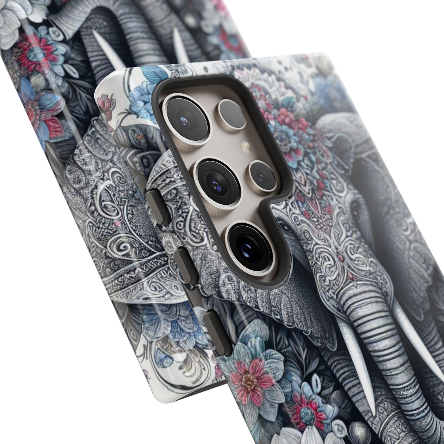 Regal Mandala Elephant Mobile Cover – Ornate Floral Art