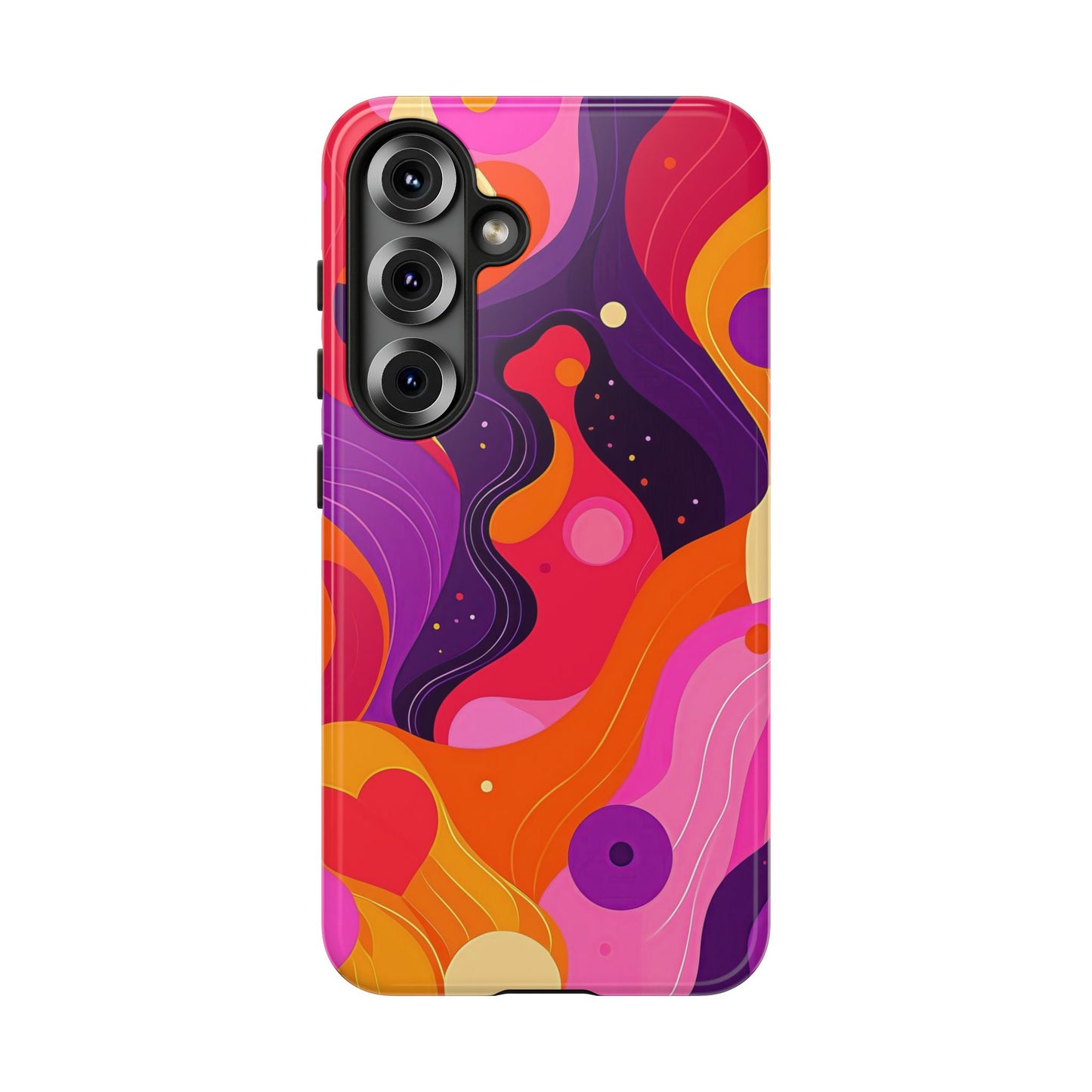 Love Vibes – Retro Abstract Groove Phone Case for iPhone, Google Pixel, Samsung