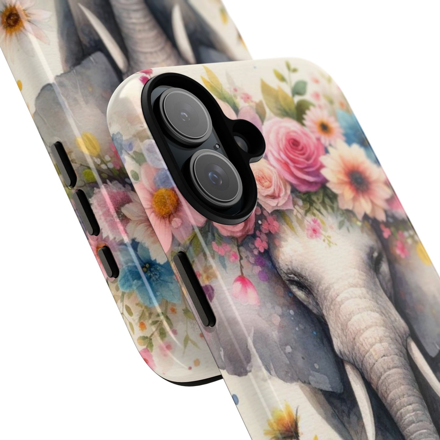 Watercolor Floral Elephant Mobile Cover – Dreamy Artistic Design
