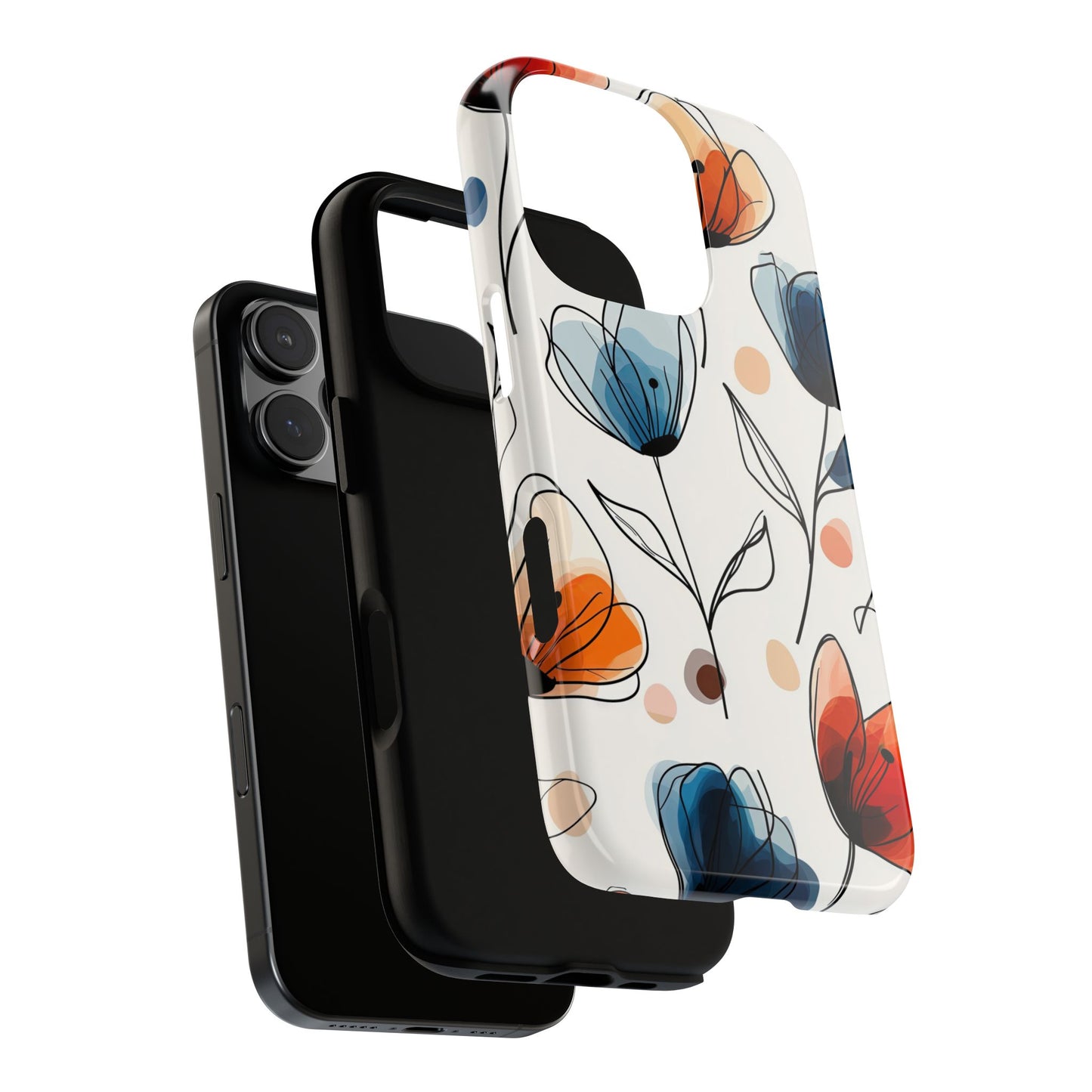 Minimal Floral Phone Case for iPhone, Samsung & Pixel | Watercolor Abstract Flower Print | Soft Matte Finish