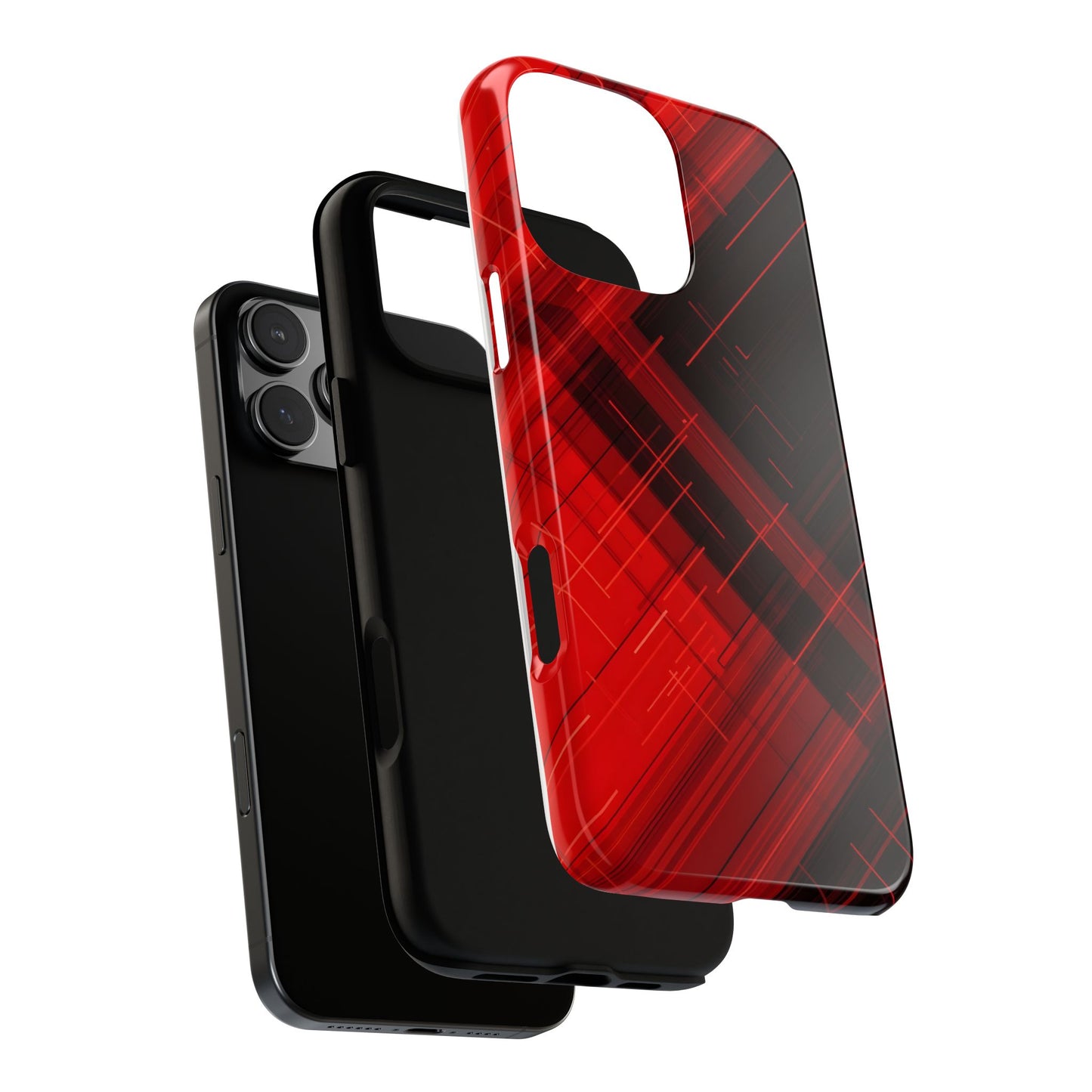 Abstract Red and Black Geometric Pattern