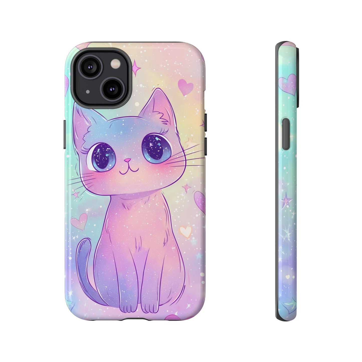 Cosmic Cat Phone Case β Sparkly Anime Aesthetic for iPhone, Google Pixel & Samsung