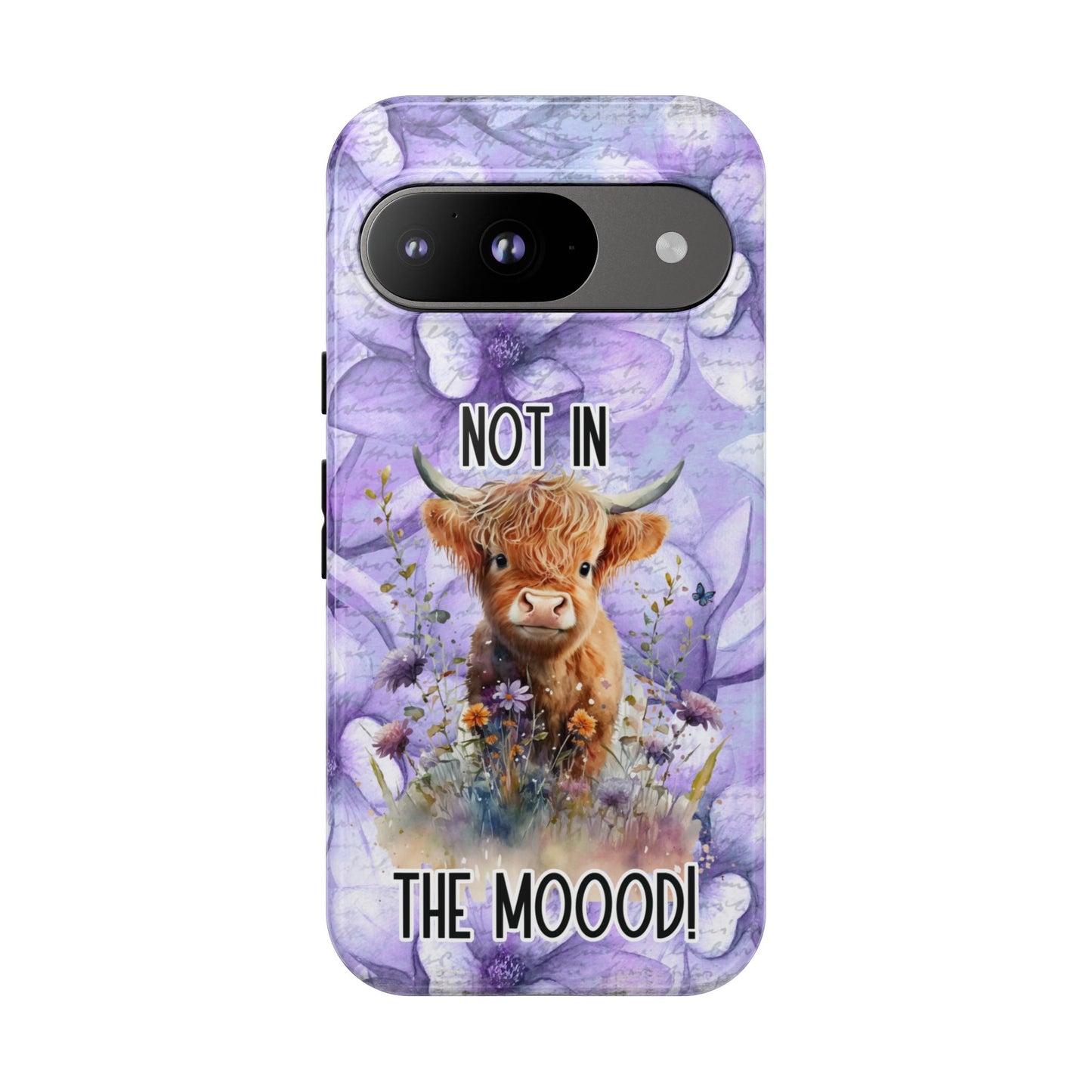 Not In The Mood Heifer Print Phone Case - iPhone, Samsung & Google Pixel Cover - Artistic Cow Phone Case, Animal Lover Gift
