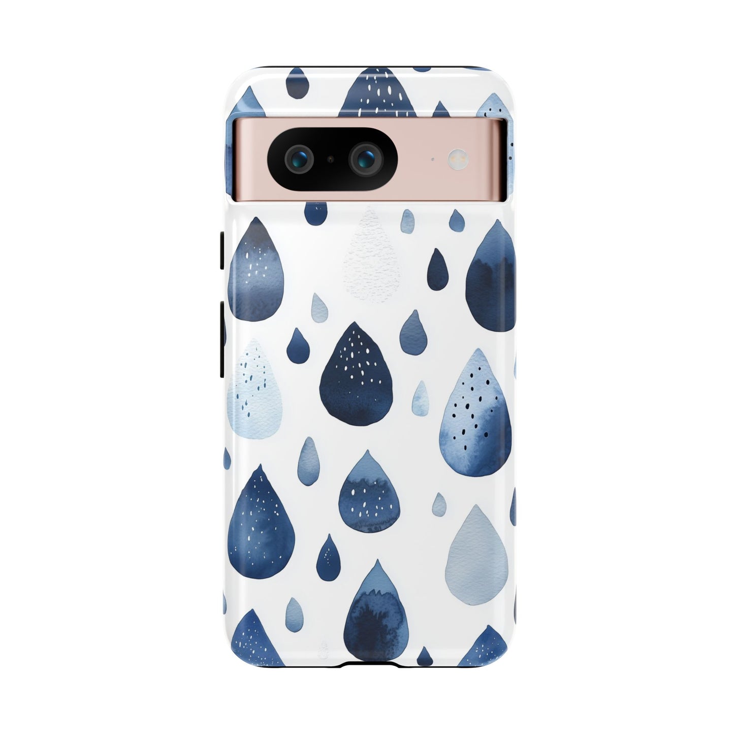 Indigo Rain Drops Watercolor Phone Case for iPhone, google Pixel & Samsung