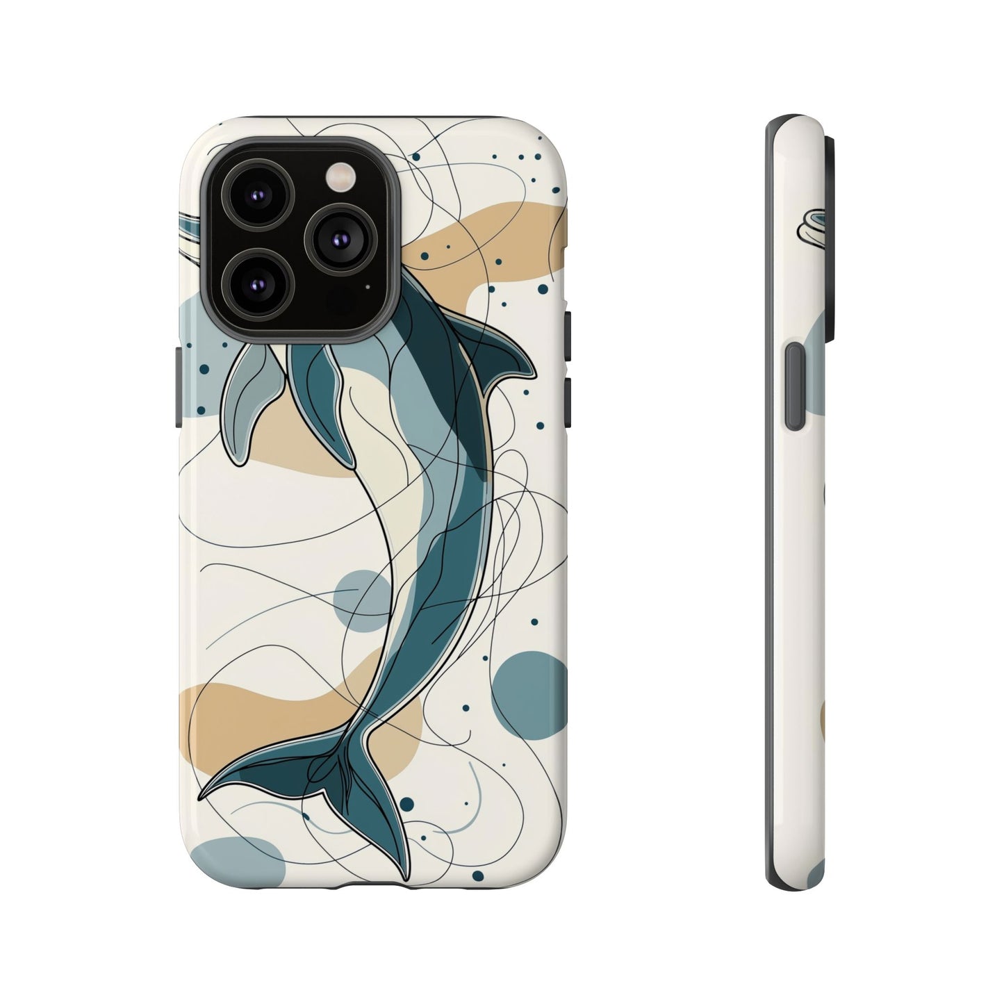 Ocean Whimsy: Abstract Dolphin Splash Phone Case for iPhone, Samsung & Pixel