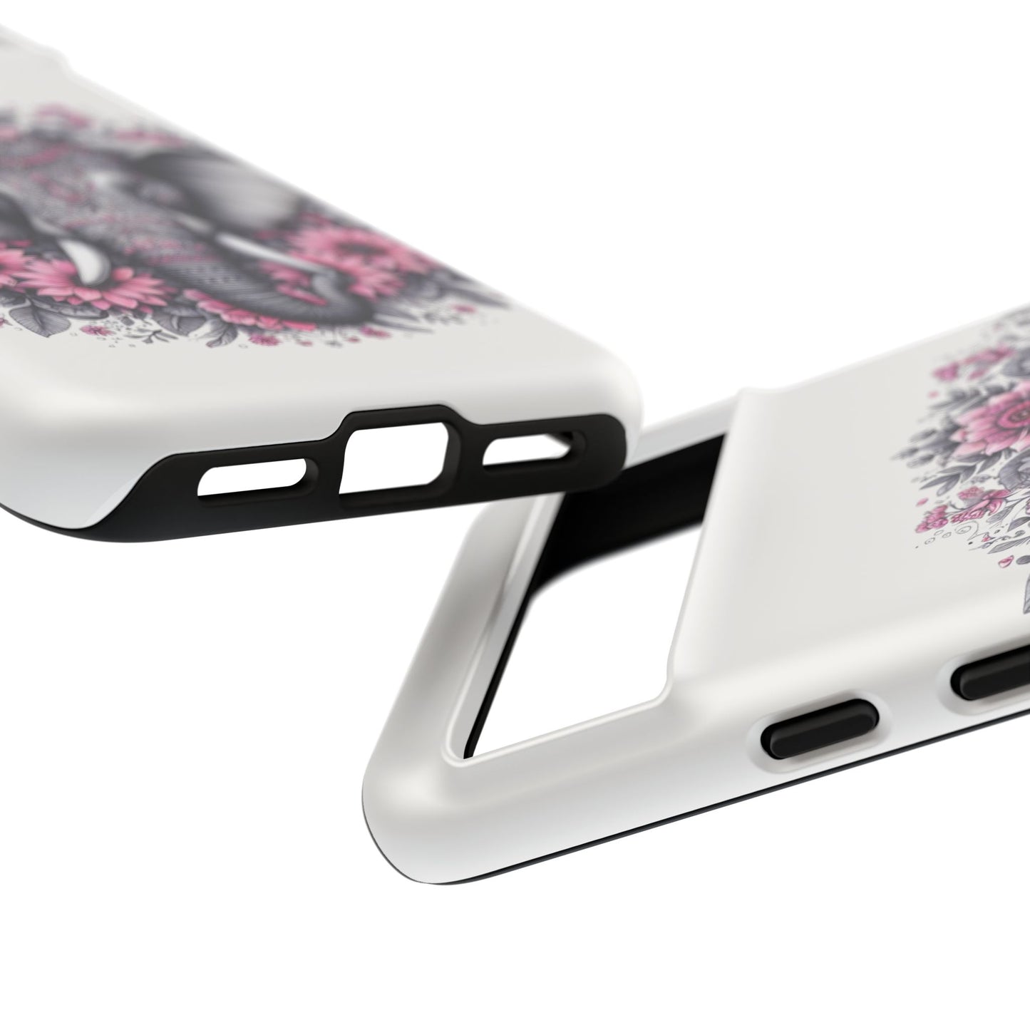 Intricate Floral Elephant Mobile Cover – Mandala-Inspired Boho Art