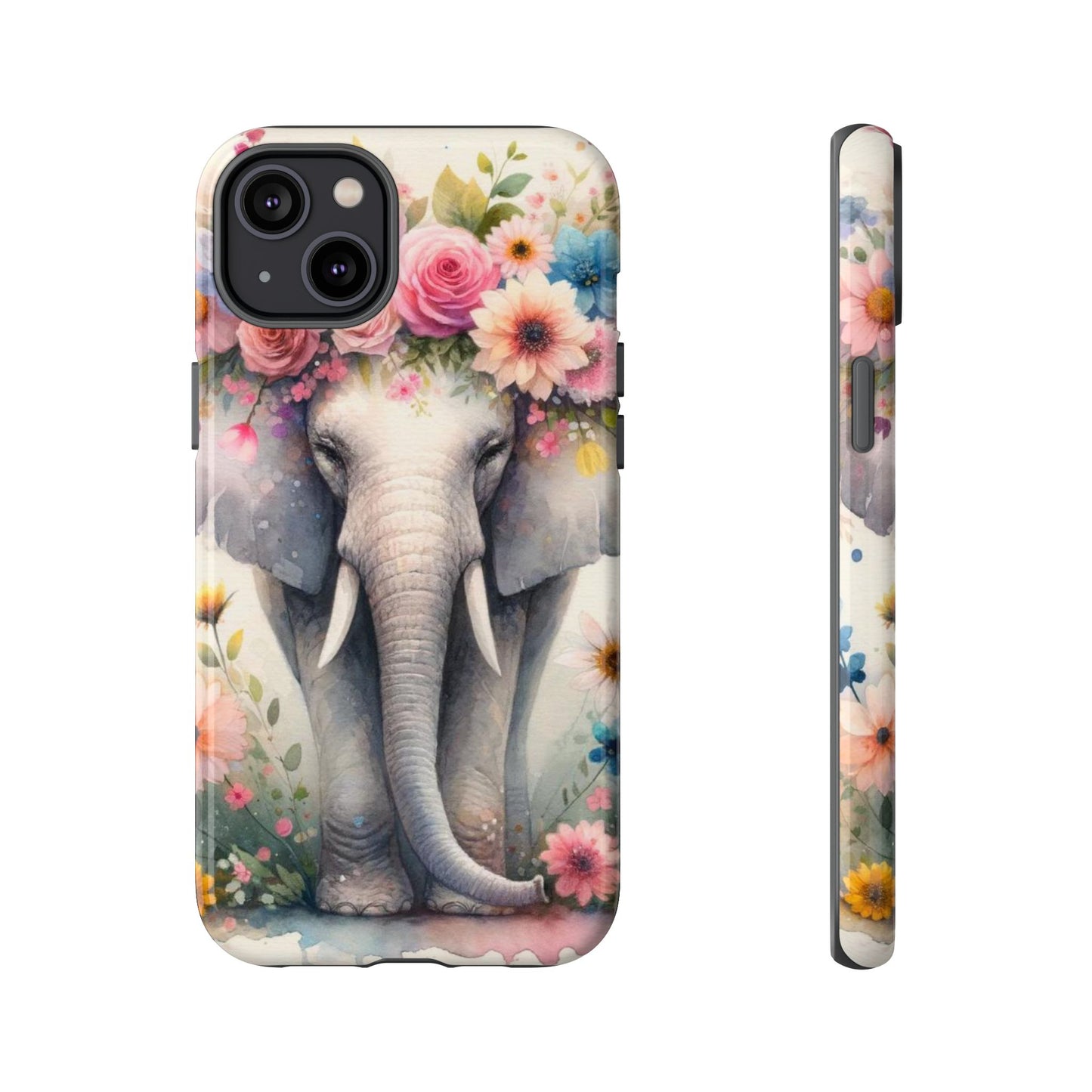 Watercolor Floral Elephant Mobile Cover – Dreamy Artistic Design