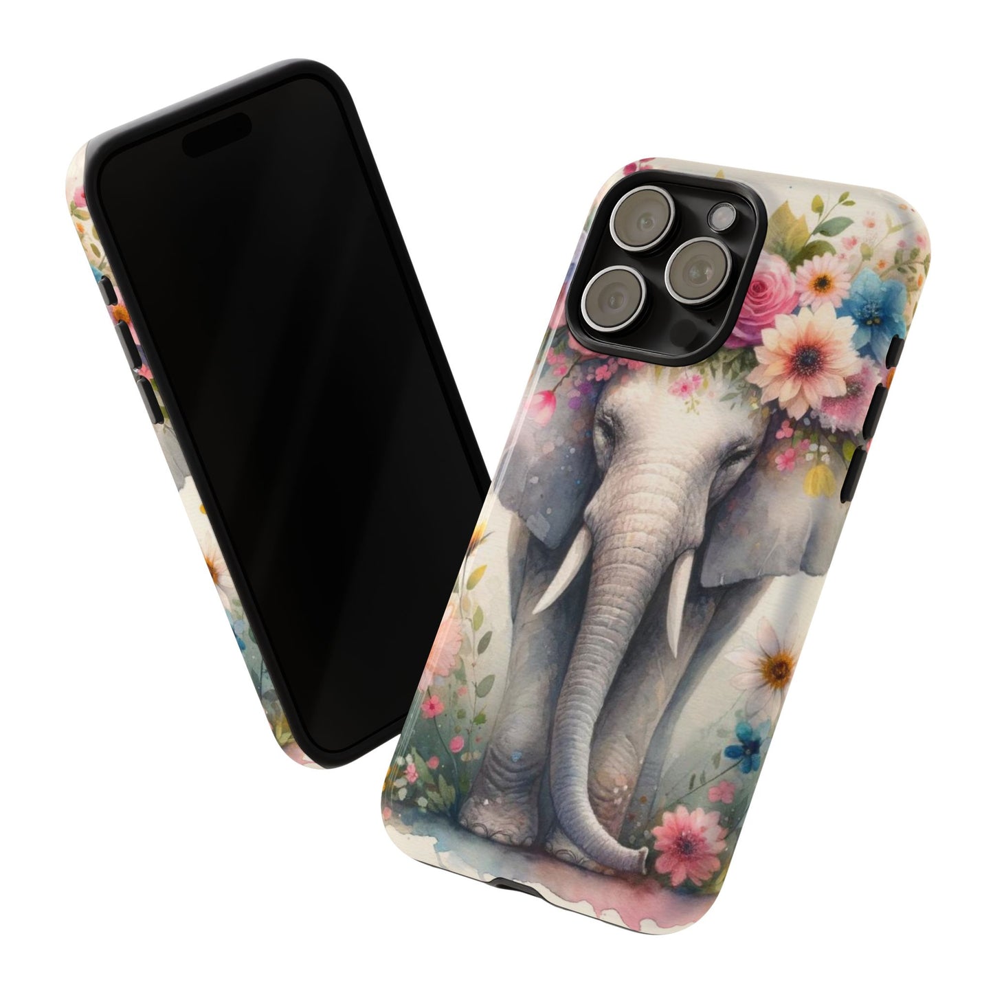 Watercolor Floral Elephant Mobile Cover – Dreamy Artistic Design