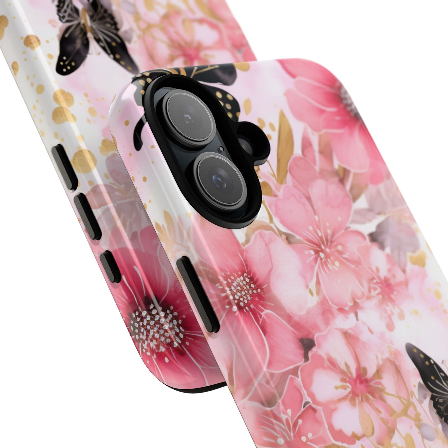 Pink Blossom & Gold Butterfly Mobile Case
