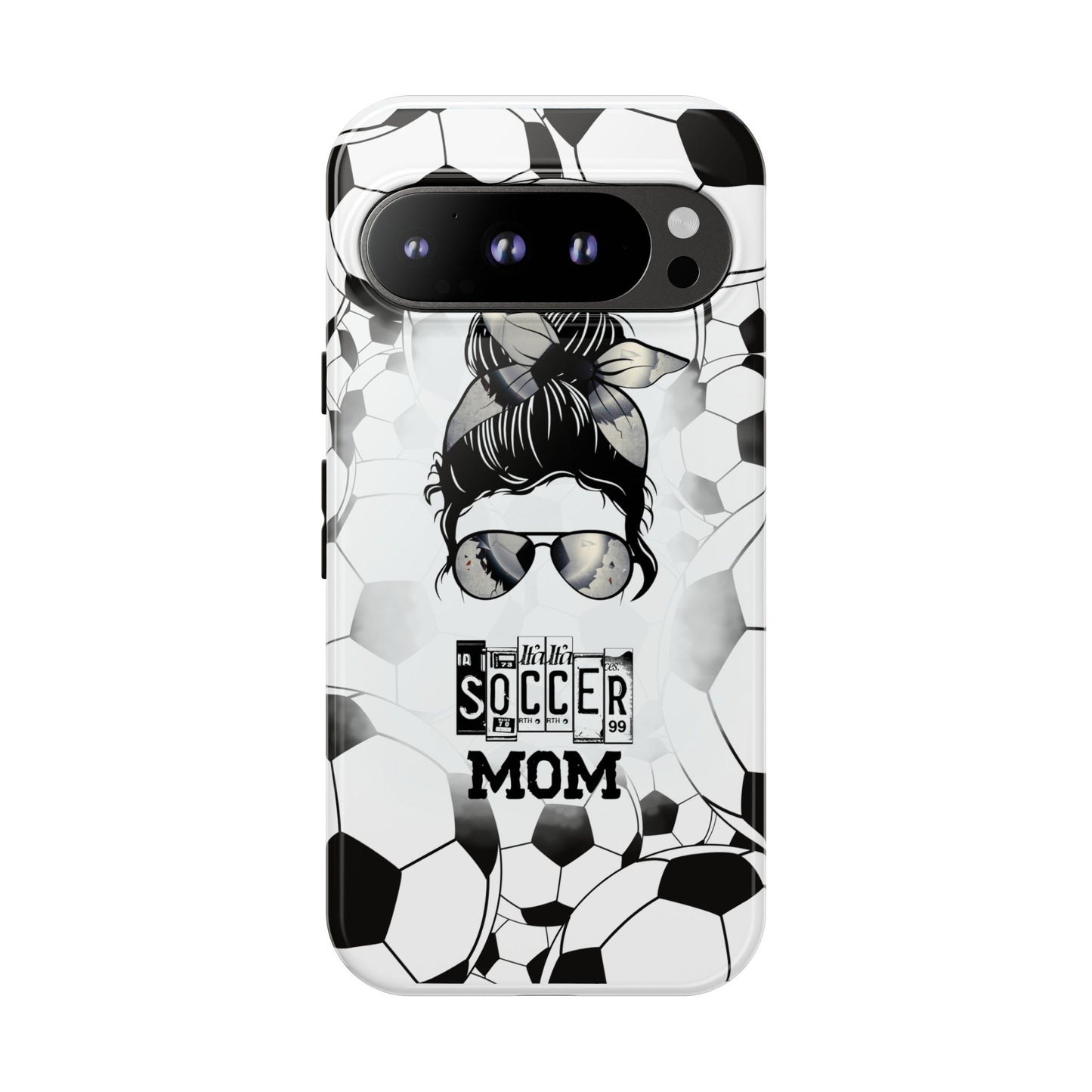 Soccer Mom Phone Case - Cute & Protective Cover for iPhone, Samsung & Google Pixel, Messy Bun Phone Case, Gift for Sports Lover