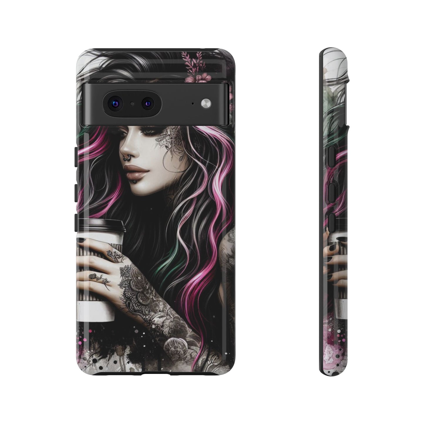 Tattooed Serenity – Gothic Coffee Lover Mobile Cover