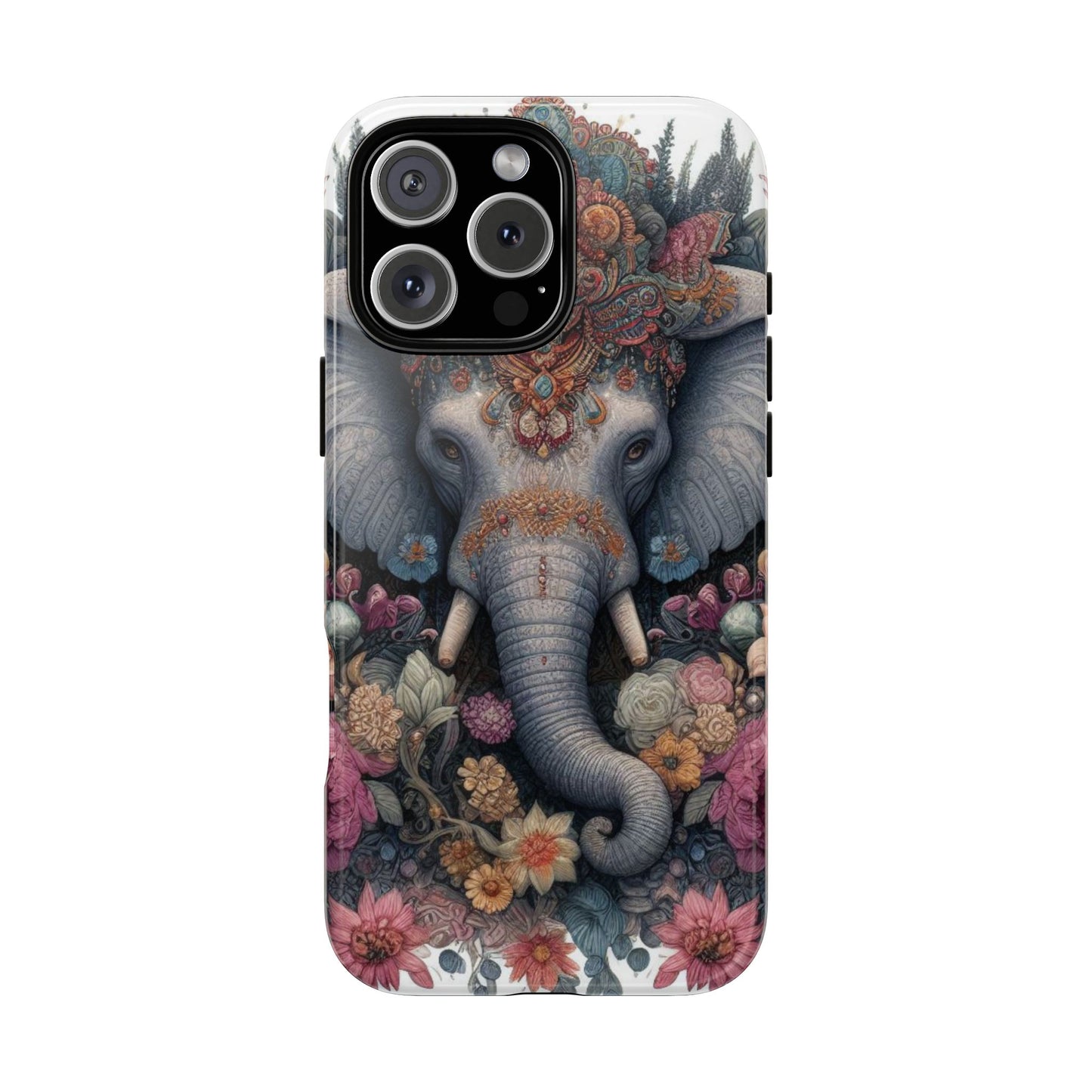 Regal Ornate Elephant Mobile Cover – Majestic Bohemian Art