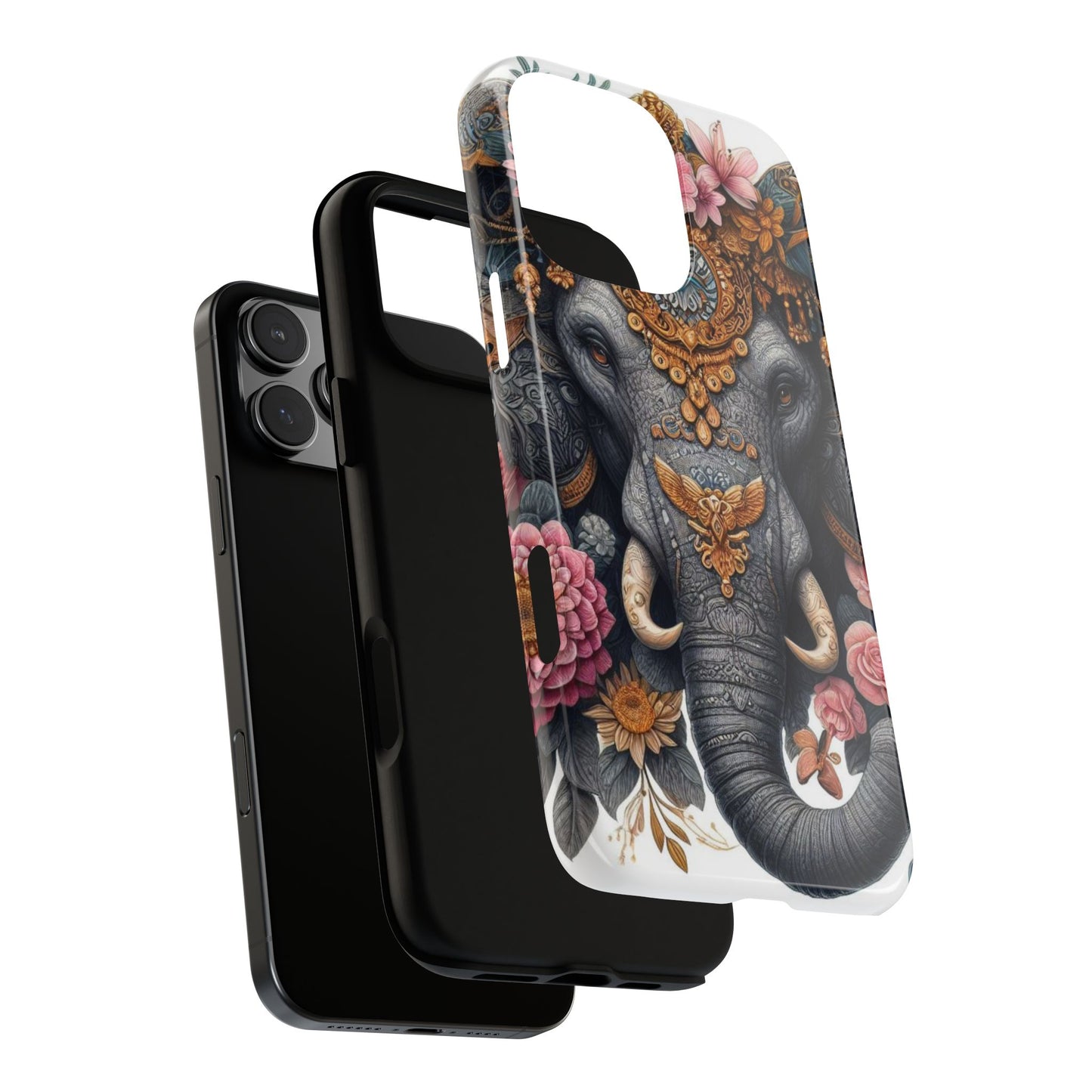 Golden Royal Elephant Mobile Cover – Luxurious Ornate Art
