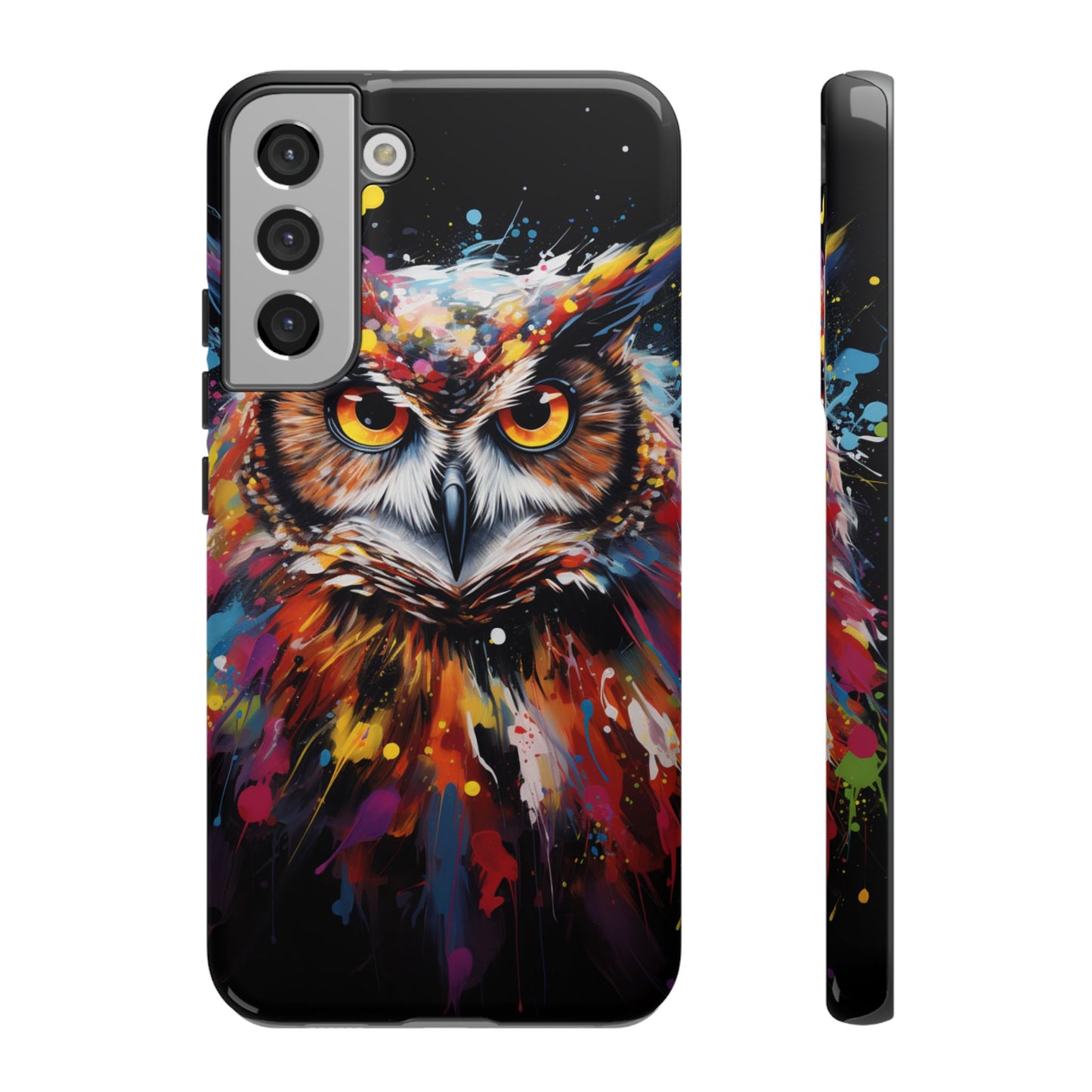 Colorful Owl Print Phone Case - iPhone, Samsung & Google Pixel Cover - Artistic Phone Case, Bird Lover Gift