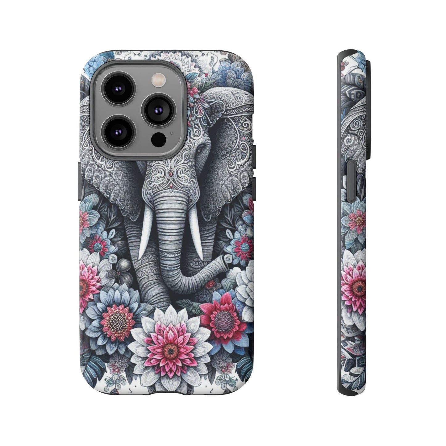 Regal Mandala Elephant Mobile Cover – Ornate Floral Art