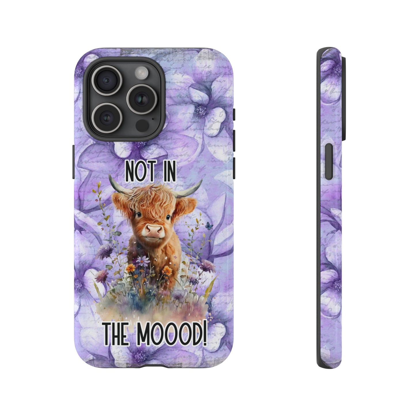 Not In The Mood Heifer Print Phone Case - iPhone, Samsung & Google Pixel Cover - Artistic Cow Phone Case, Animal Lover Gift